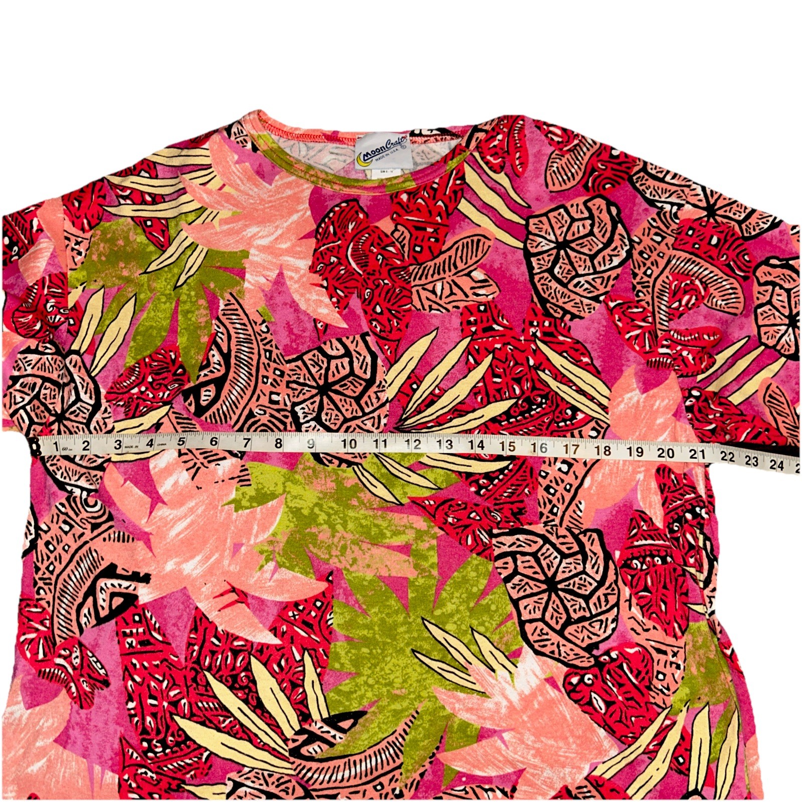 Vintage Moon Craft Women’s Floral Fruit Print Shirt S/M Made In USA