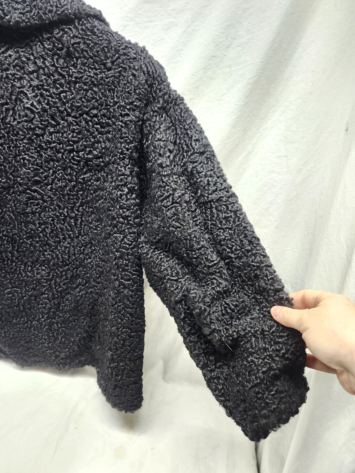 Vintage Curly Persian Lamb Wool Coat Silk Lined 40s 50s Old Money Mob Wife