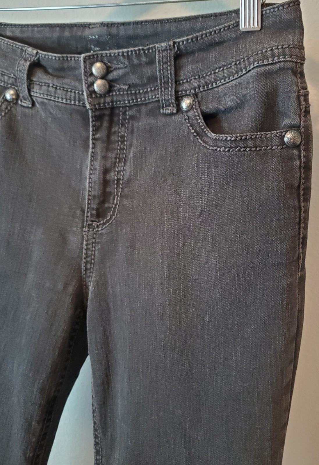 Vintage Code Bleu Black Bootcut Jeans 8 Studded Rhinestone Y2K Stretch