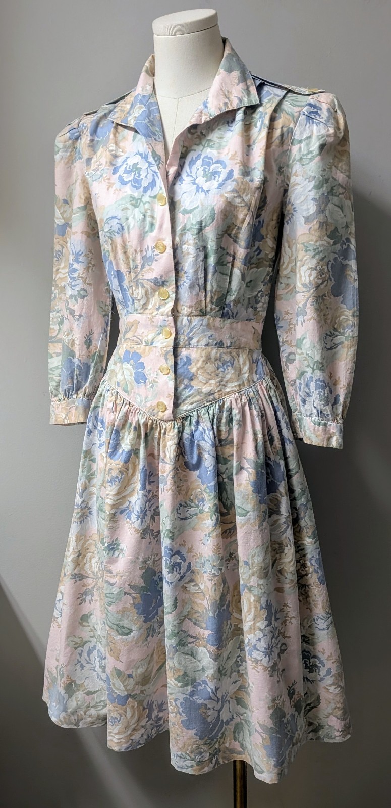 Vintage 80’s Candi Jones Pastel Cottagecore Garden Party Dress S/M