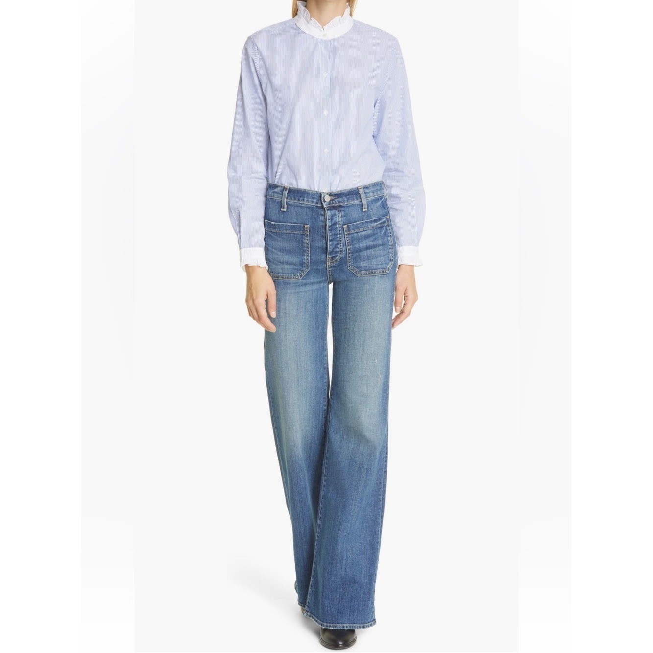 NWT Nili Lotan Florence Patch Pocket Jeans SZ 30 CLASSIC WASH