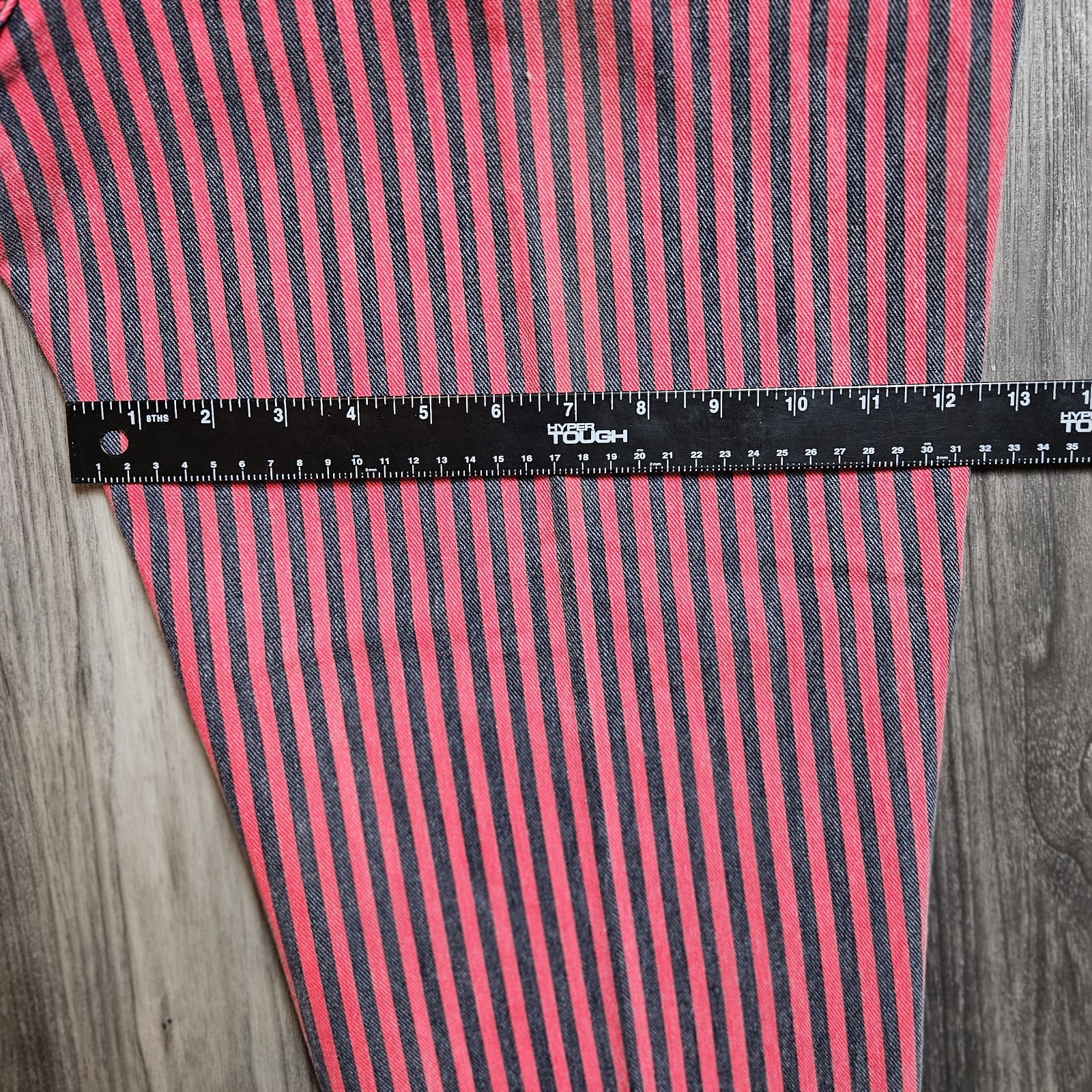 NOS 80s/90s Lee Red&Black Hickory Railroad Striped Women’s Jeans 32×27.5 VTG