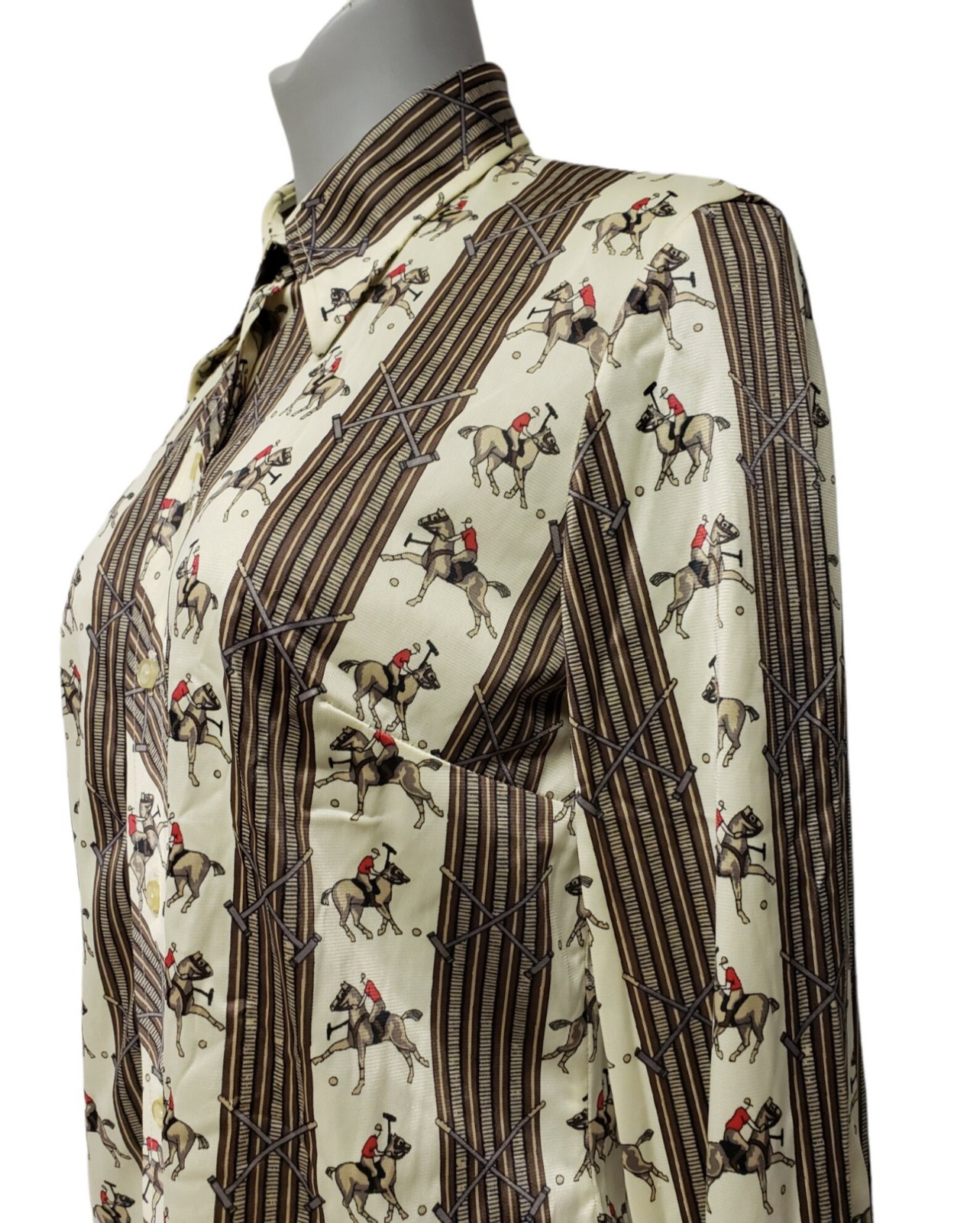 Vintage 70s Equestrian Print Nylon Shirt – The Wilroy Traveler . Fits M – L