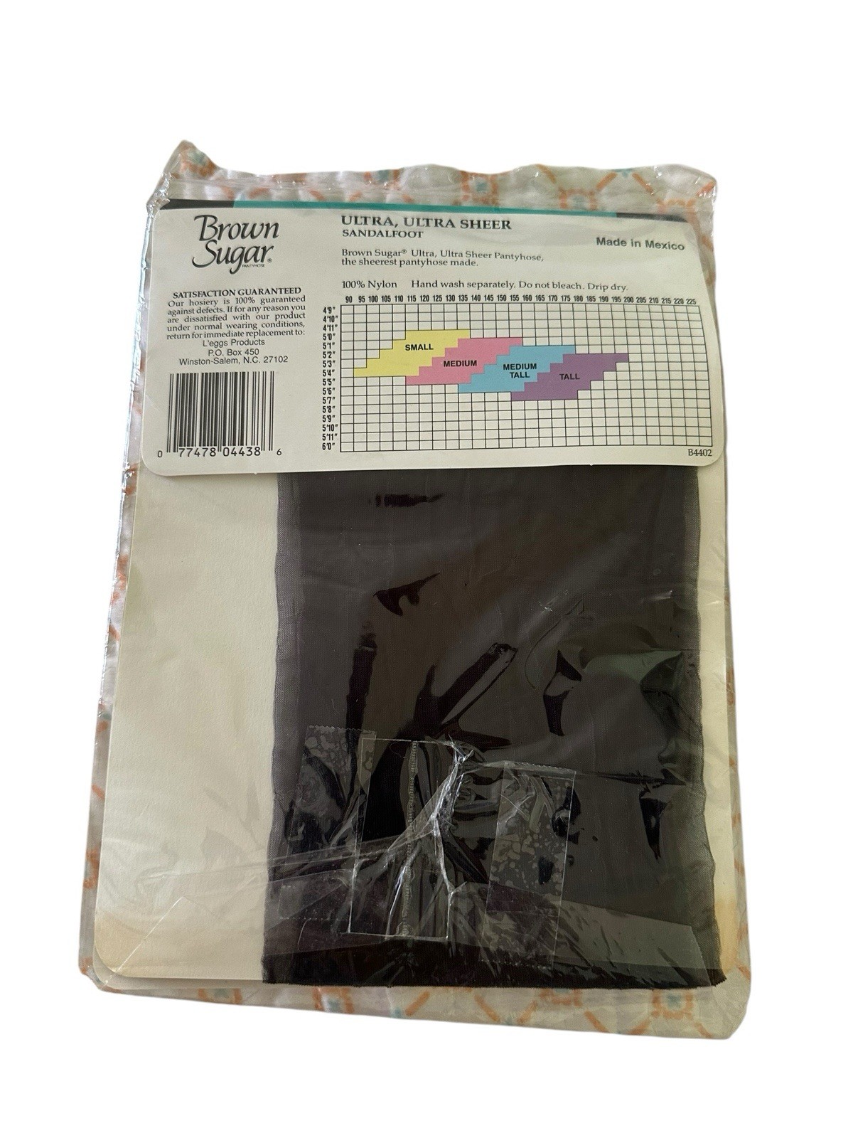 Vtg Brown Sugar Ultra-Ultra Sheer Pantyhose OFF BLACK Med/Tall Darker Skin Tones