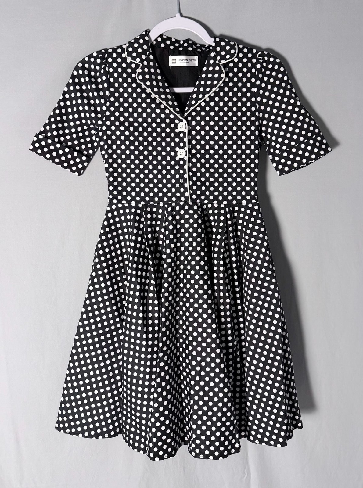 BlackButterfly Vintage Inspired Polka Dot Dress Size 11-12 50s Costume