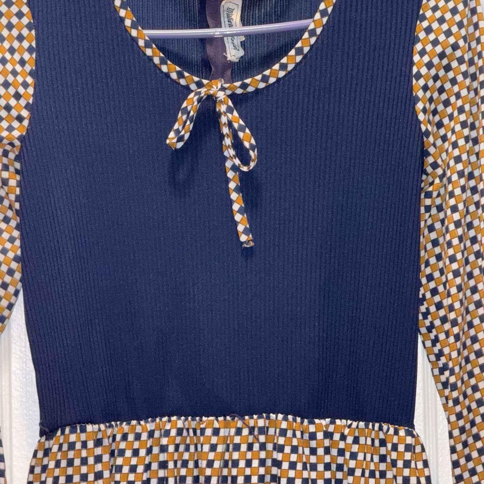 Joseph Magnin Vintage Boho Dress Size 12 Mid-Century Modern Maxi Slit In Back