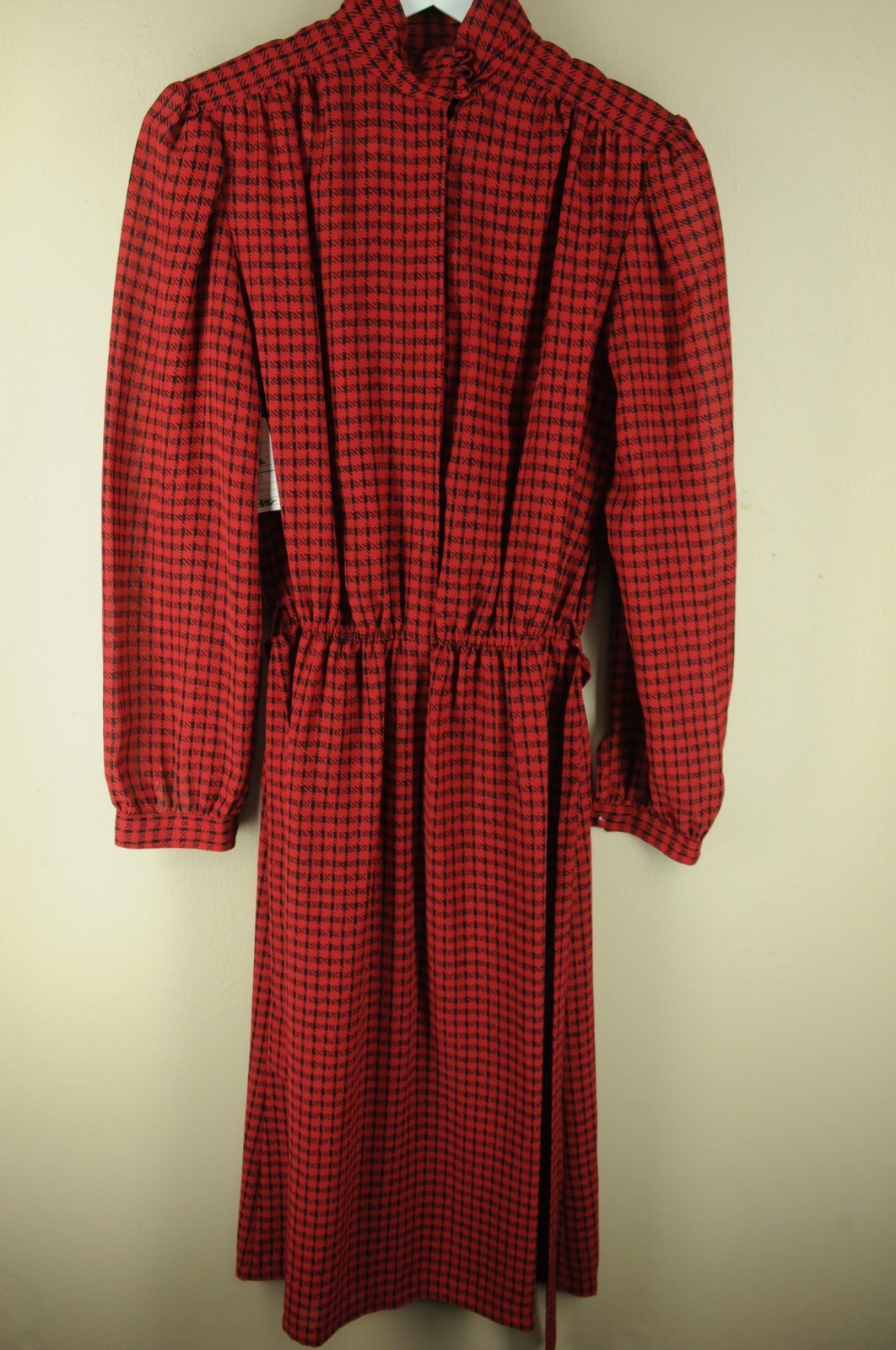 Vintage Ms. Chaus Women’s Red & Black Geometric 70’s Dress S/M Small Medium