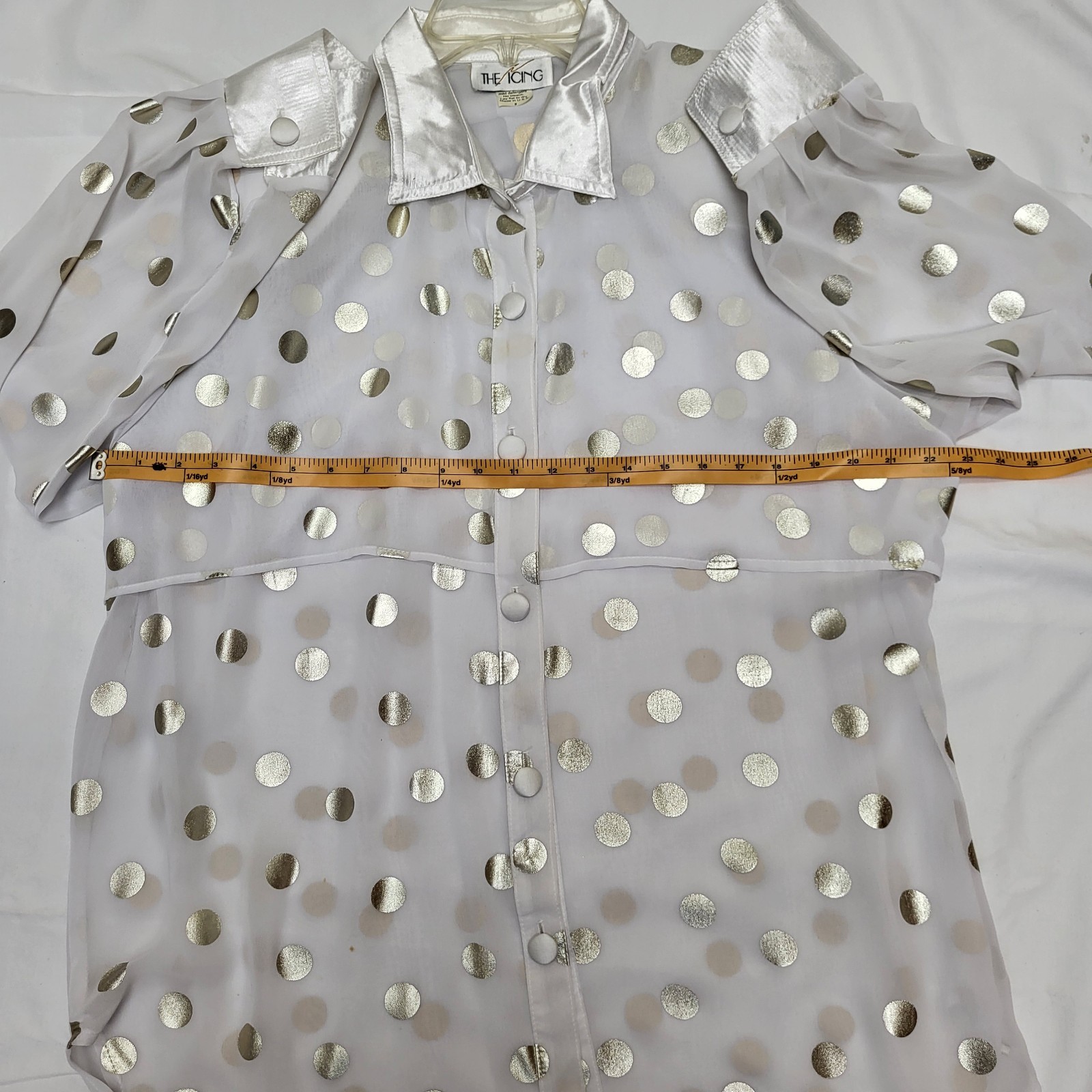 VTG The Icing Blouse 2 Pants M Set White Siver Mettalic 80’s Evening Holiday