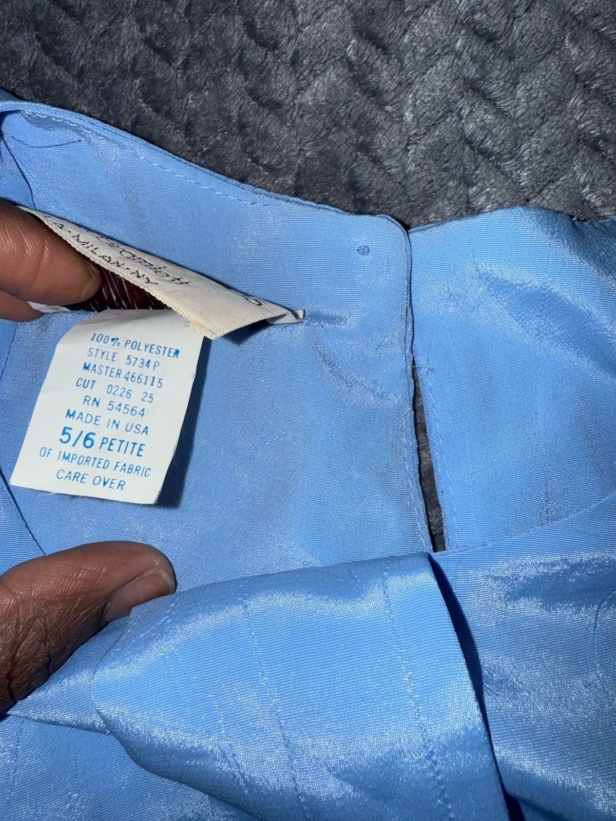 Vintage 80s Periwinkle Blue Midi Dress Pellini Petites by Von Bramlett Size 5/6P