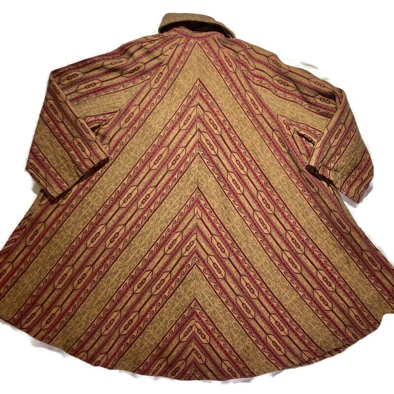 Vtg 60s tapestry brocade carpet swing tent opera cape coat Lilli Ann like XL XXL