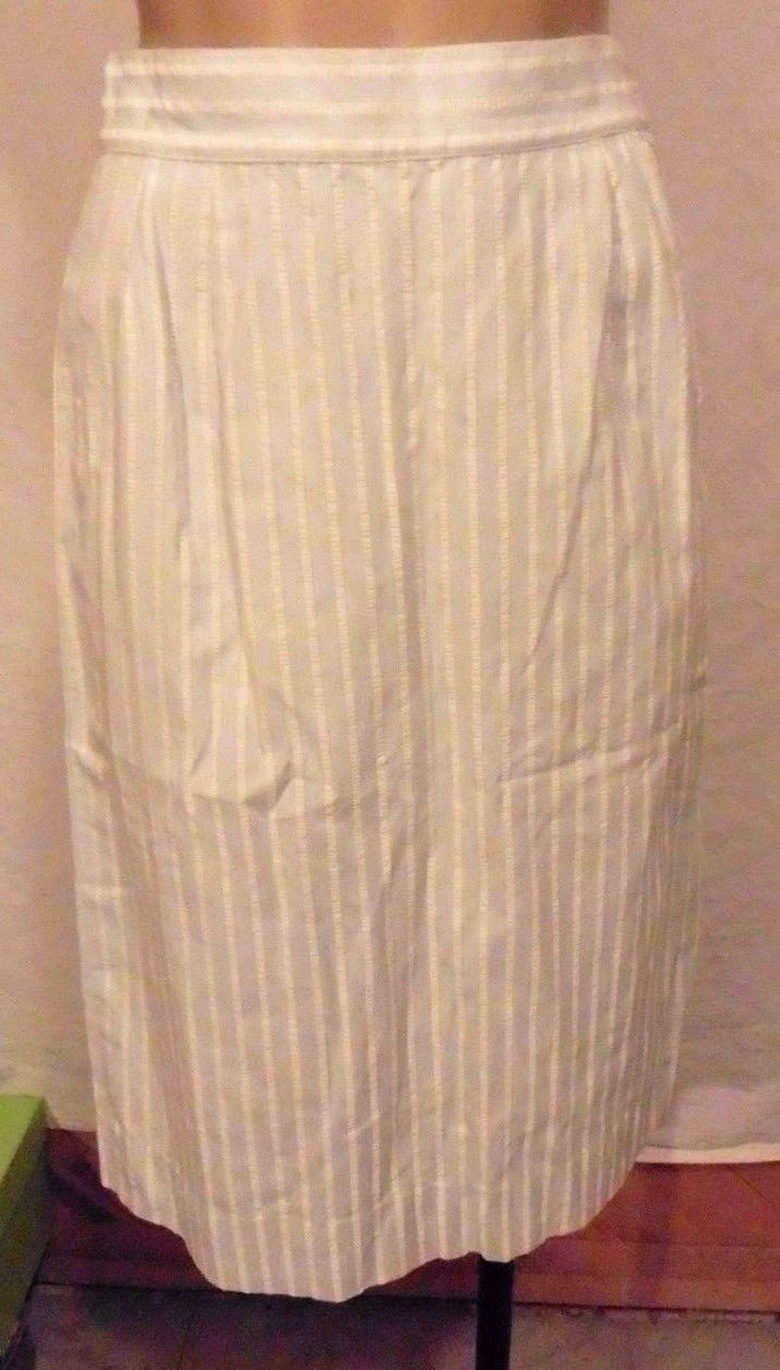 50-60s Light Blue and White Striped Seersucker Top & Skirt