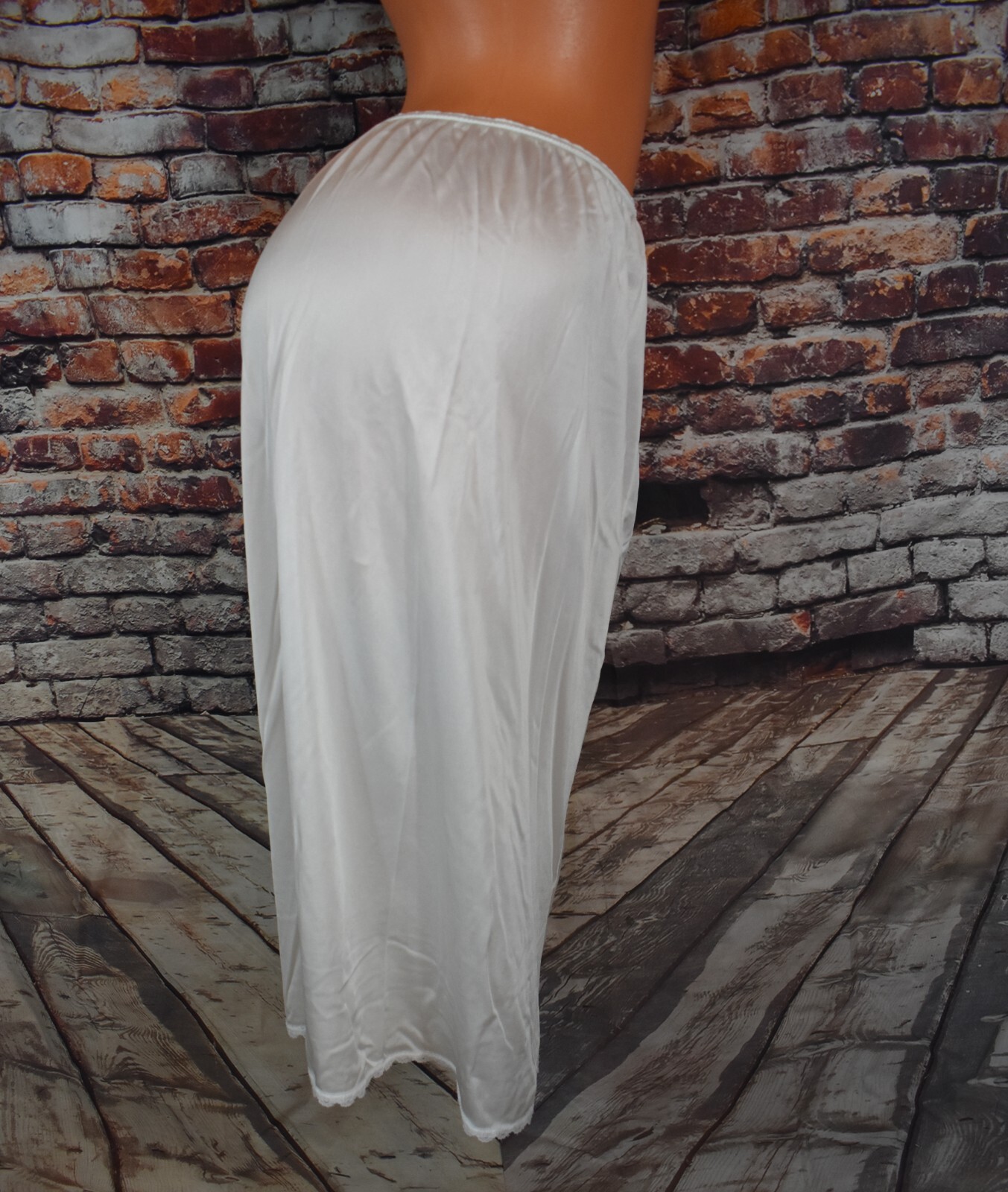 Vtg Sears Large Half Slip Nylon White Lace Sissy 29 Inches