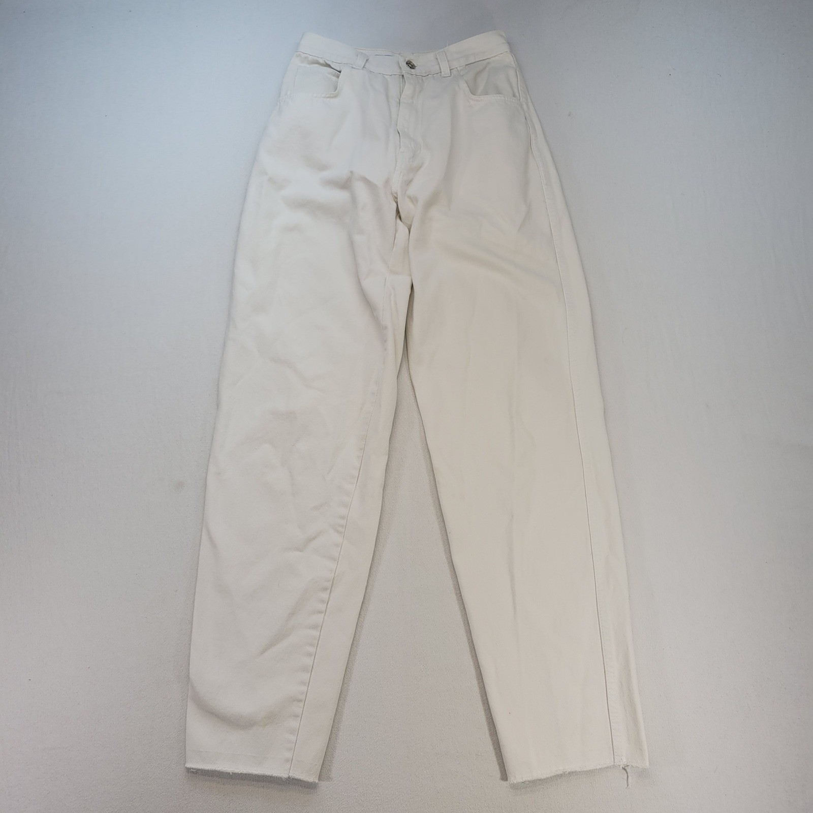 Blueprint High Rise Jeans Womens 11/12 White Vintage Tapered Leg 100% Cotton
