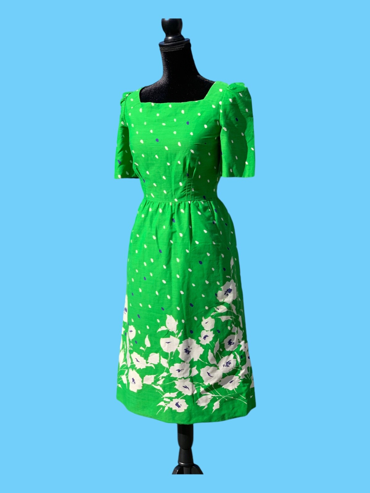 1970’s POSH by Jay Anderson True Vintage Green Cotton Dress