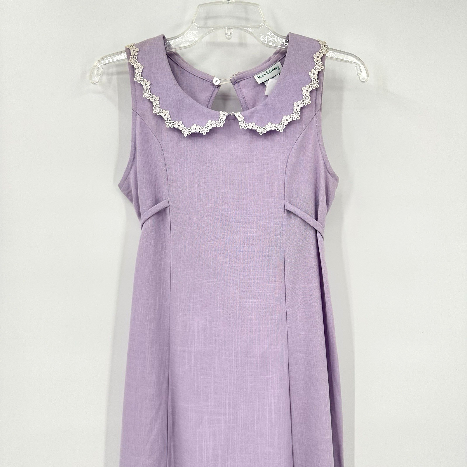 vintage 70S LILAC MIDI DRESS sundress LARGE cottagecore soft feminine twee