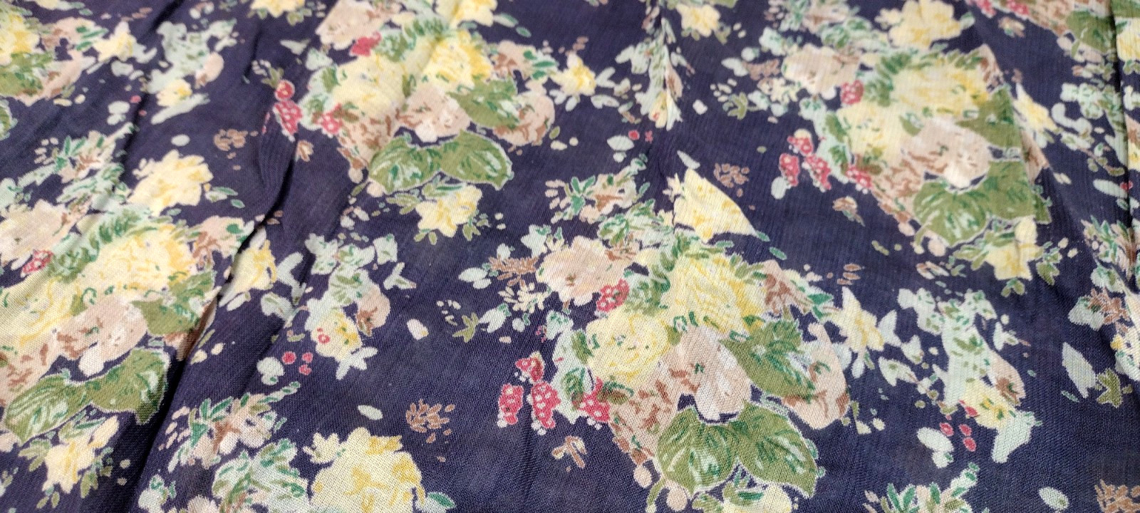 1990s Sundress Dress Midi Open Back Blue Floral Sheer Cotton – 1930s Influence