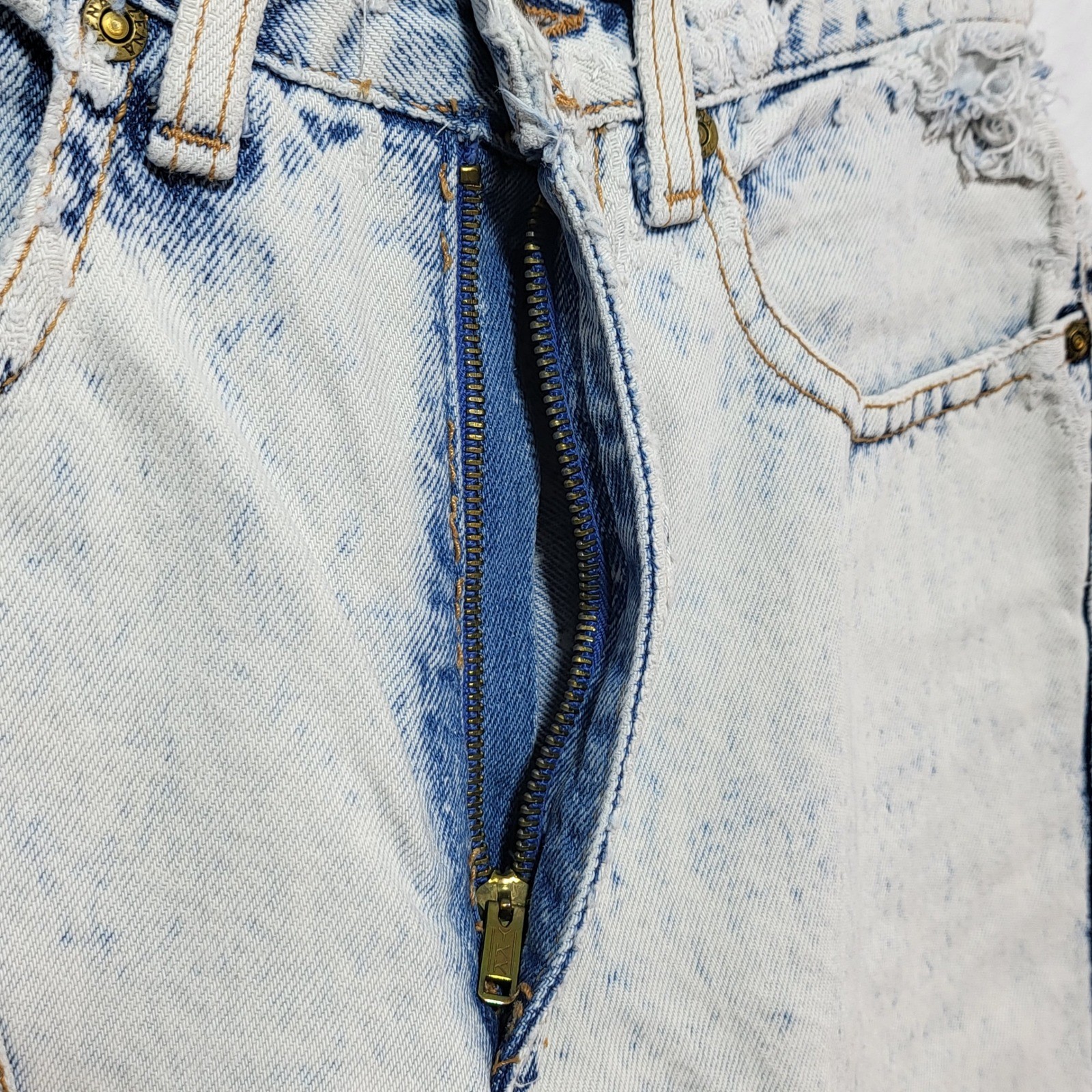 Vintage Zena Acid Wash Patchwork Jeans Womens 6 High Rise Tapered Print 80s