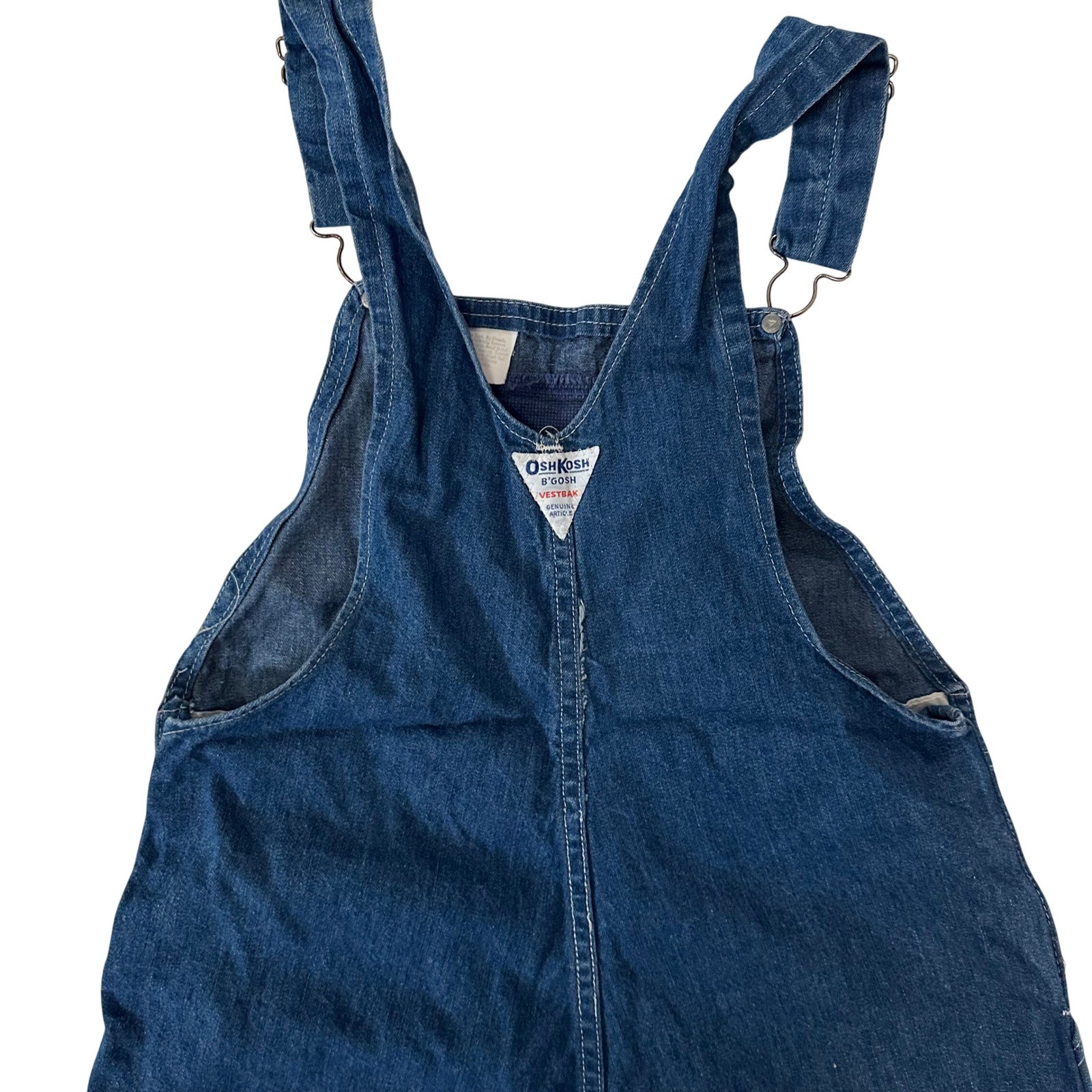 Vintage OshKosh Bgosh Canvasbacks Denim Overall Dress Embroidered VJP Size 11
