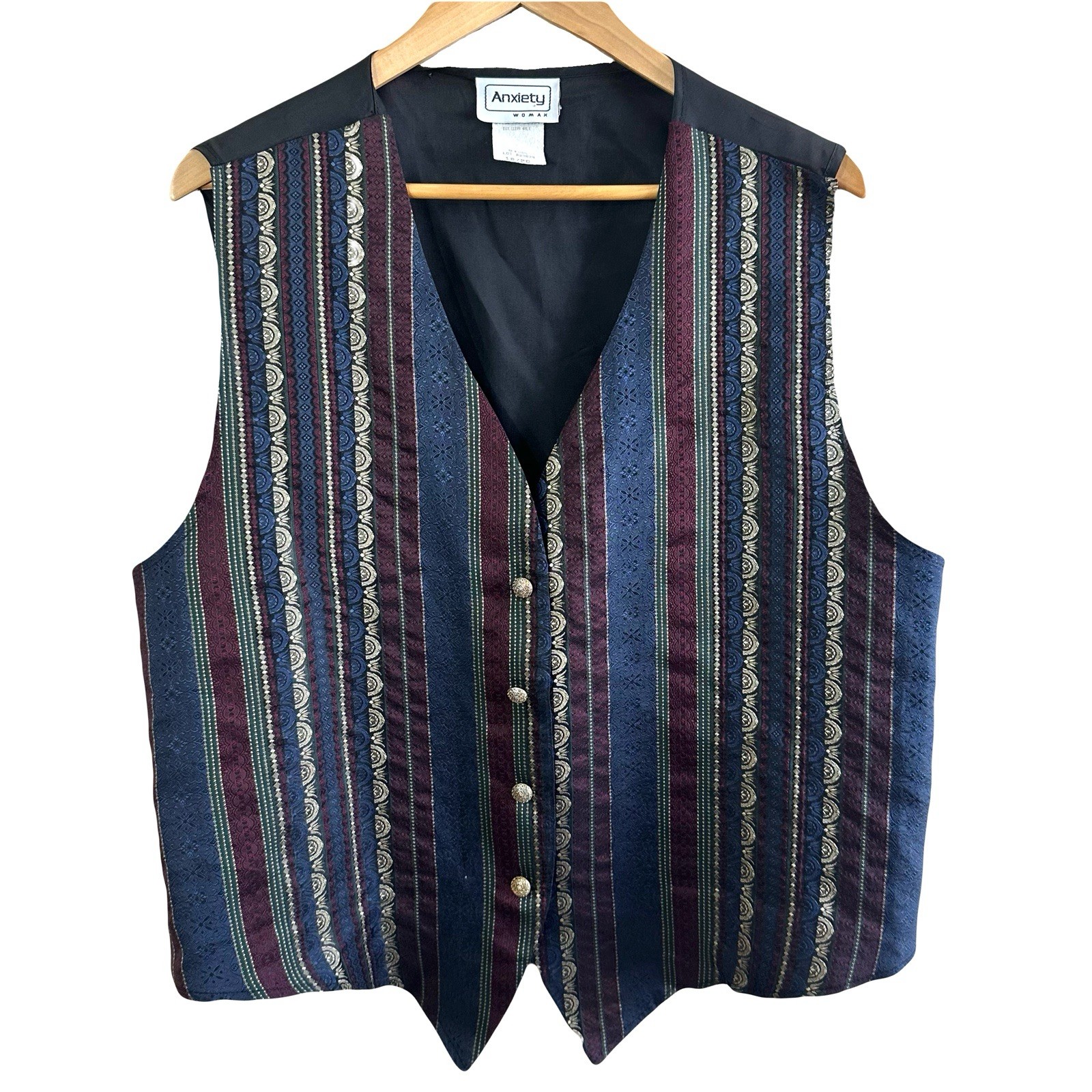 Anxiety Vintage 90s Satin Classic Formal Vest Womes 18/20