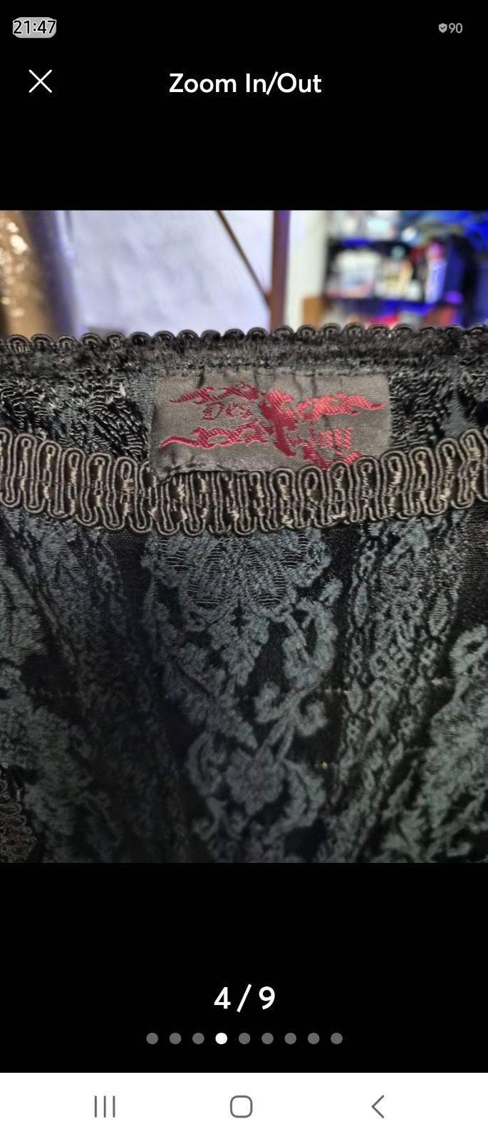 Vintage Full Length Strapless Gothic Brocade Gown
