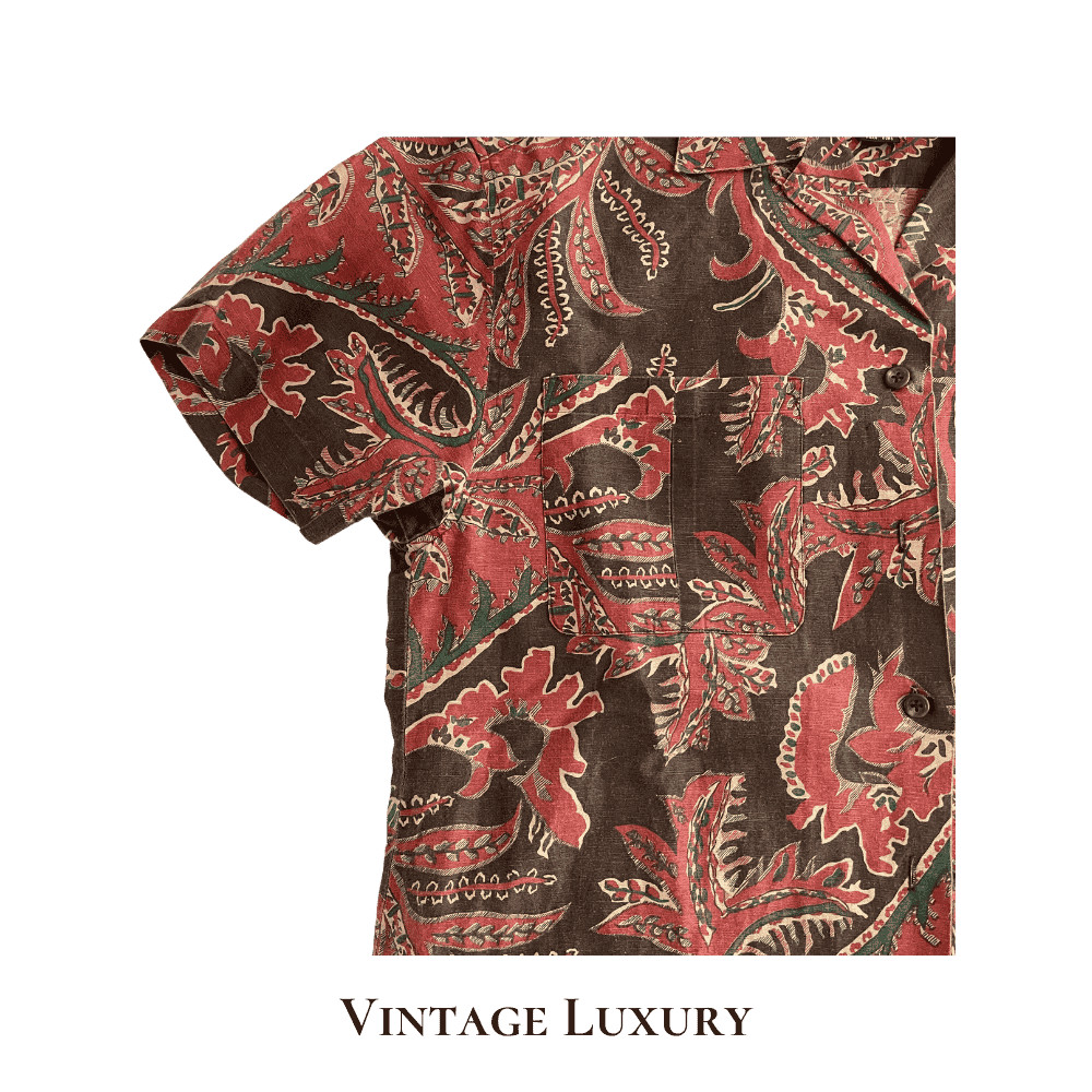 Ralph Lauren Linen Cotton Blend Paisley Camp Shirt Women’s SZ 4