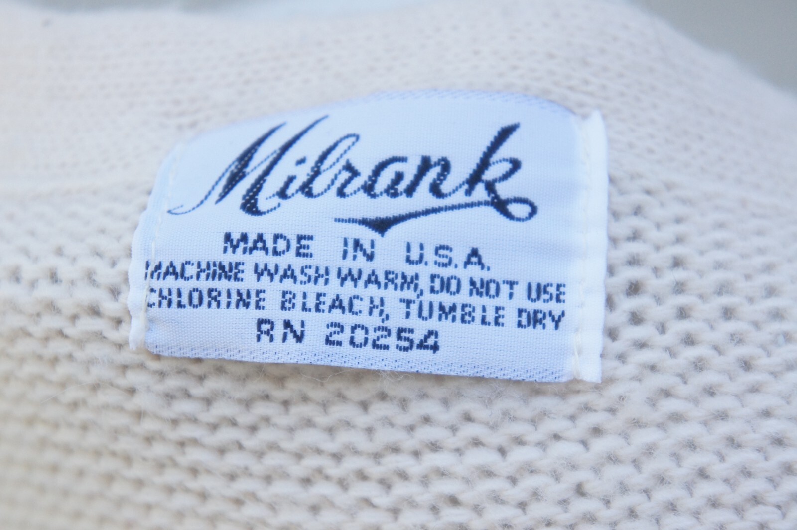 Vintage 70s Knit Creme White Fringe Poncho Jacket Sweater Cardigan By Milrank