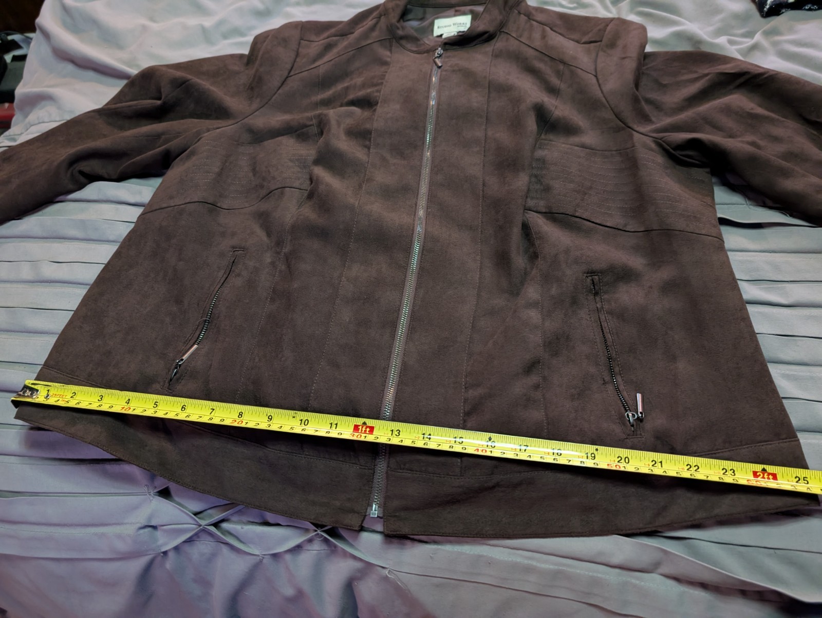 Studio Works Women’s Brown faux Suede Jacket Size 18W