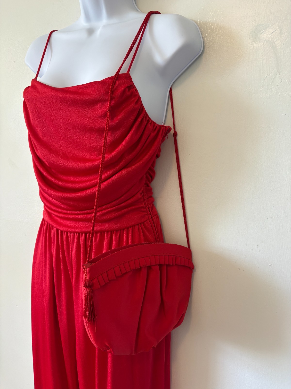 Vintage Night Visionz California 3pc Red Jumpsuit Jacket Purse Size 9/10 Small