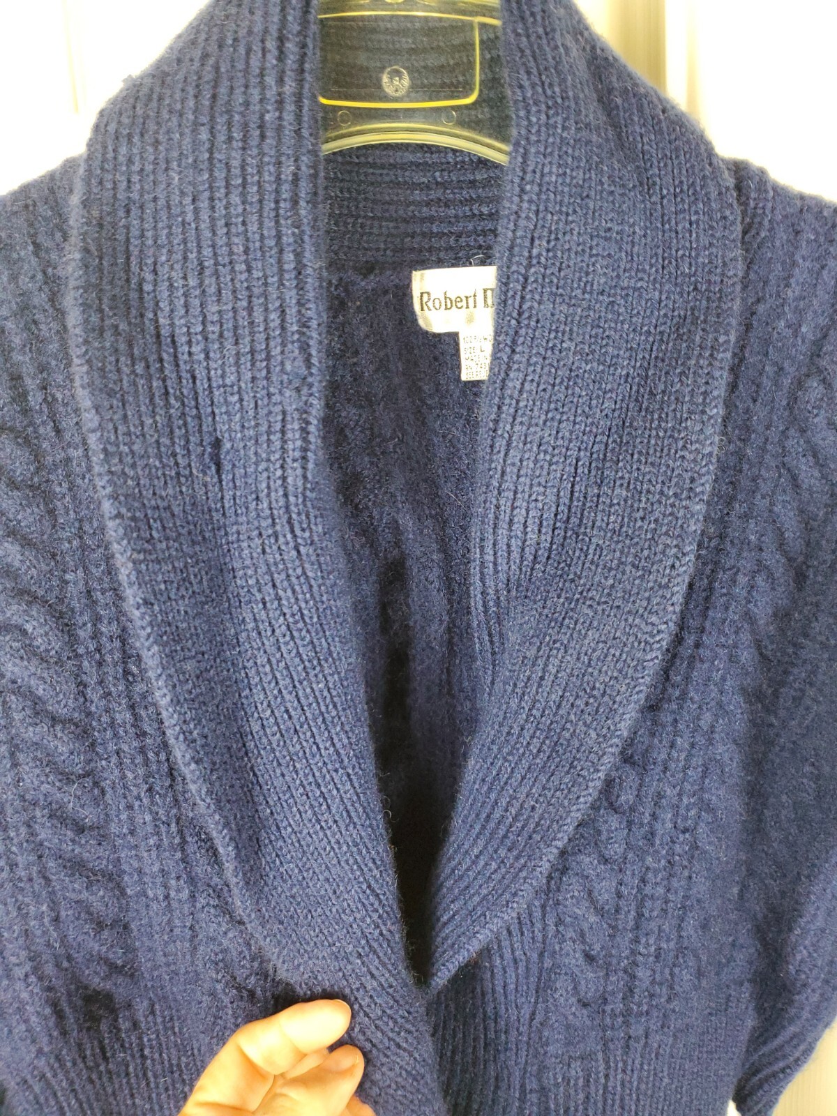 Vtg Robert Michael 2 Button Wool Sweater Women’s L (Moth Holes) Cardigan 1980’s