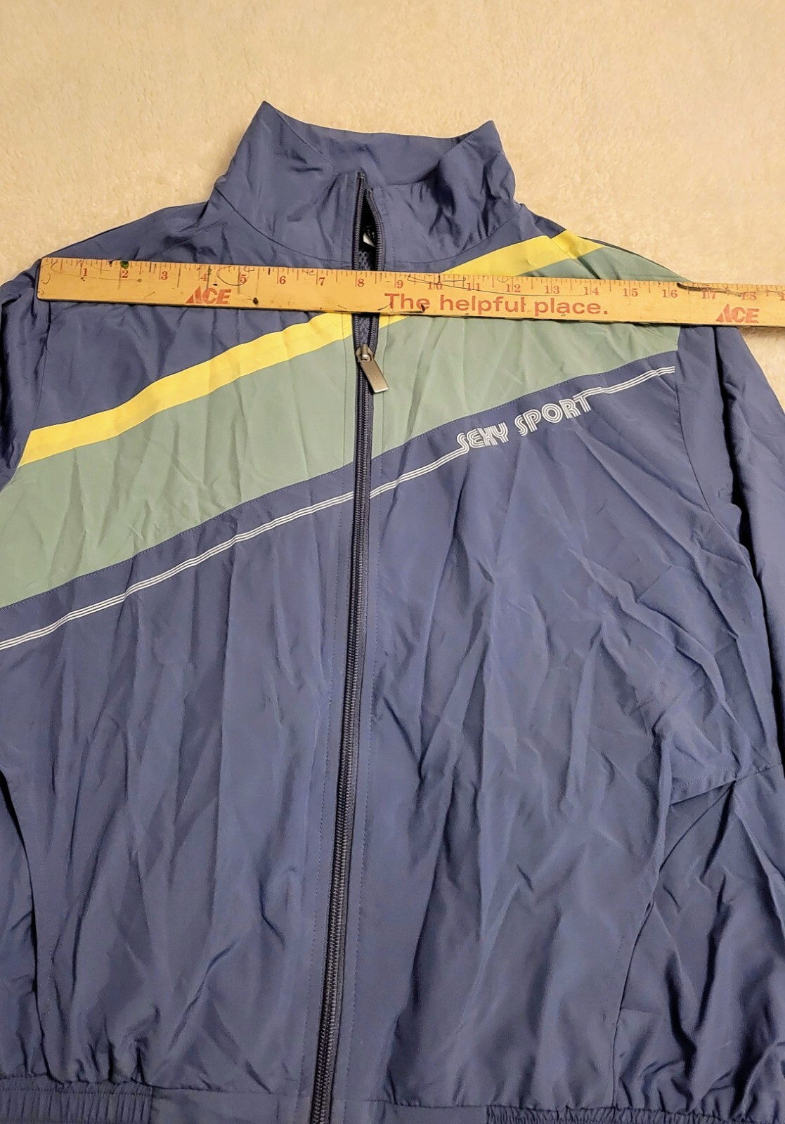 VTG Retro Gray, Yellow, Green Windbreaker Track Beach Jacket