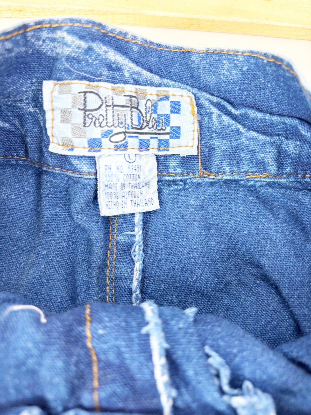 VTG Pretty Bleu Large Beaded Denim Button Shirt & Mom Jeans (26×26) Set GUC