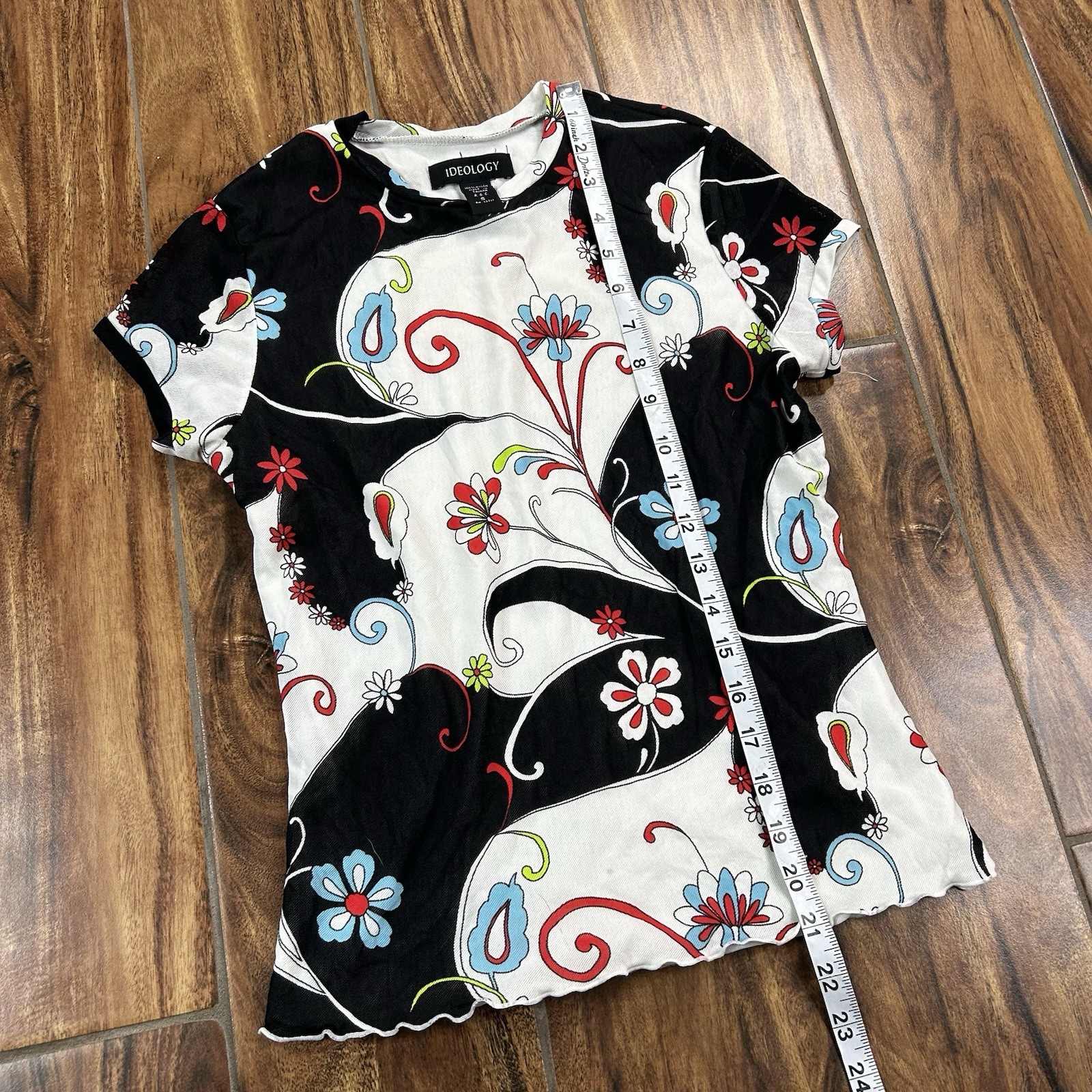 Vintage Y2K Whimsigoth Psychedelic Floral Top Fairy Grunge Ideology Sz S