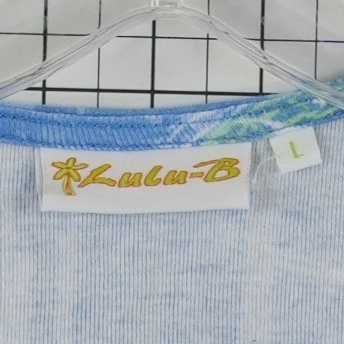 Vintage Lulu B Top Women’s Size Large Blue Fish Print Nautical Star 100% Cotton