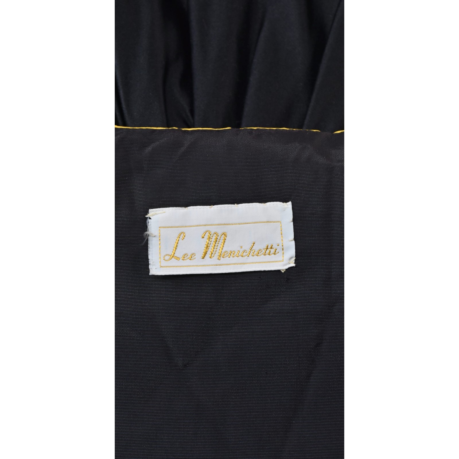 LEE MENICHETTI Golden Yellow Silk Faille Cloak with Black Silk Lining OS