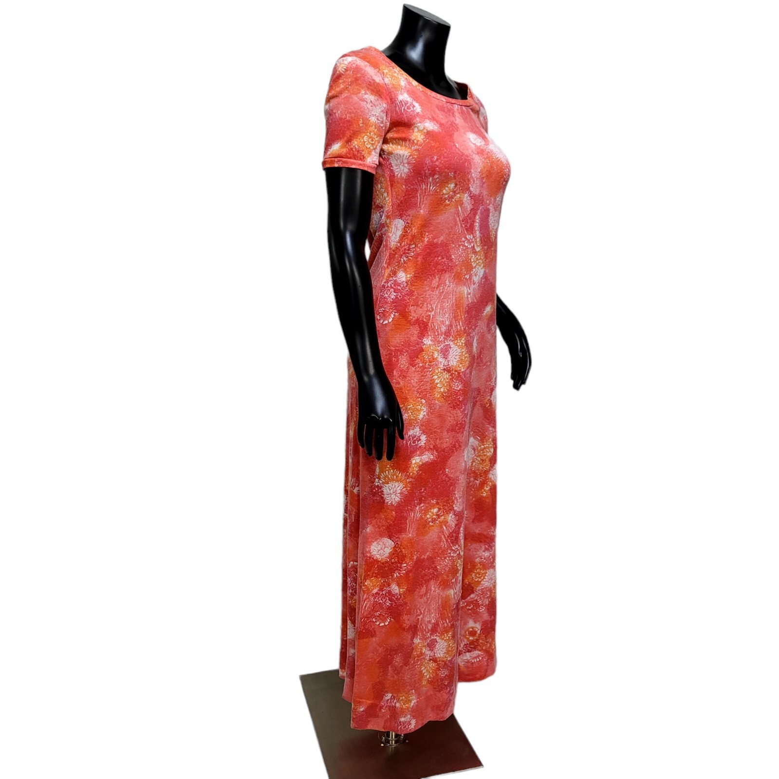 Vintage Liberty House Nani Hawaii Coral Tropical Floral Maxi Dress Womens S Tiki