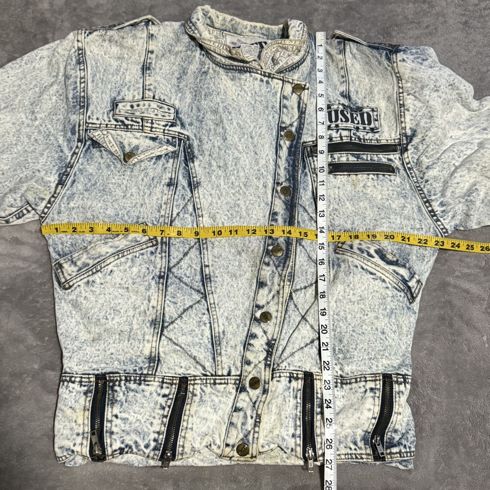 Vintage Get Used by Elie Jean Jacket Acid Wash Punk Rock Grunge Rap Women’s L