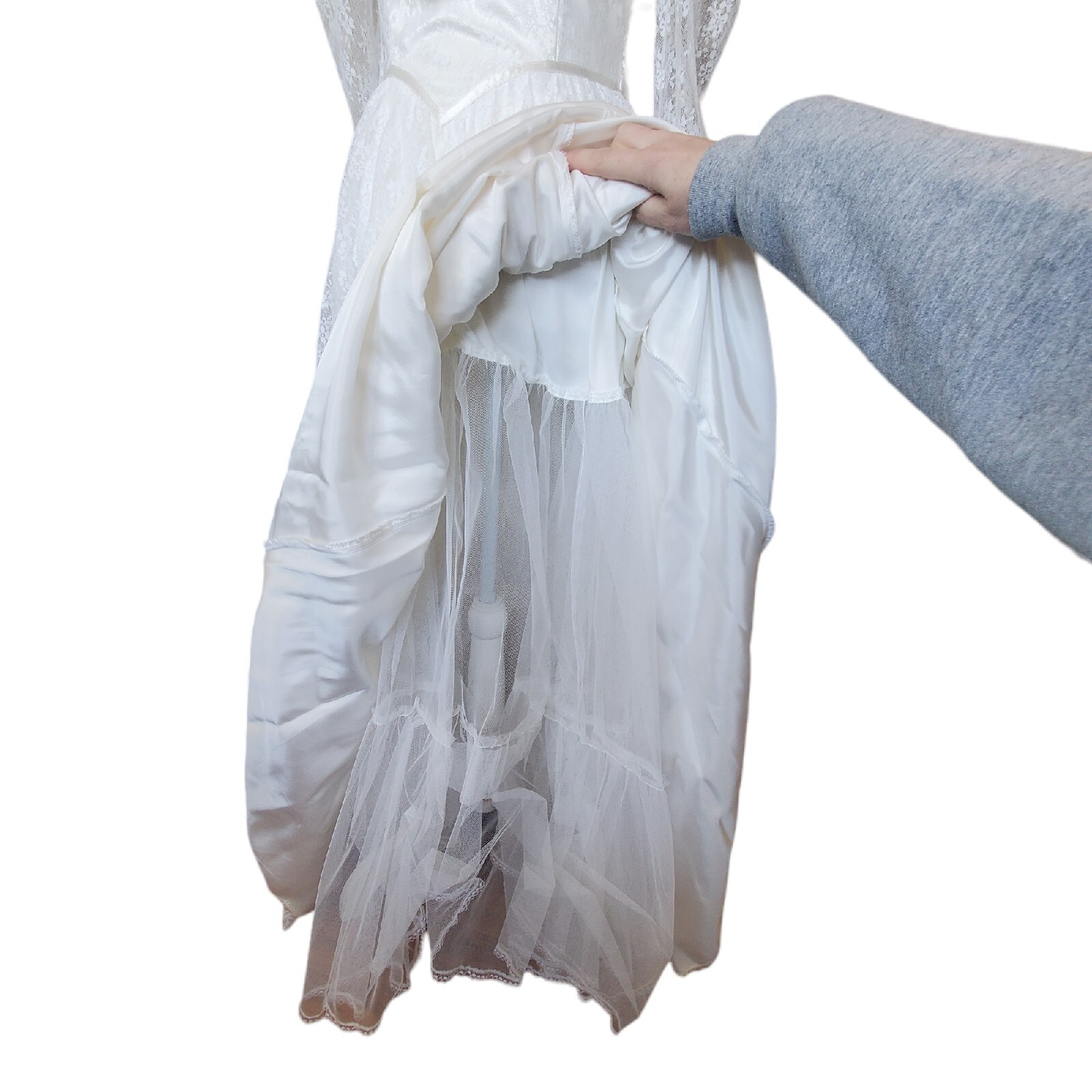 Gunne Sax Victorian White Lace Wedding Gown Cottage Core Size 2 4 Edwardian