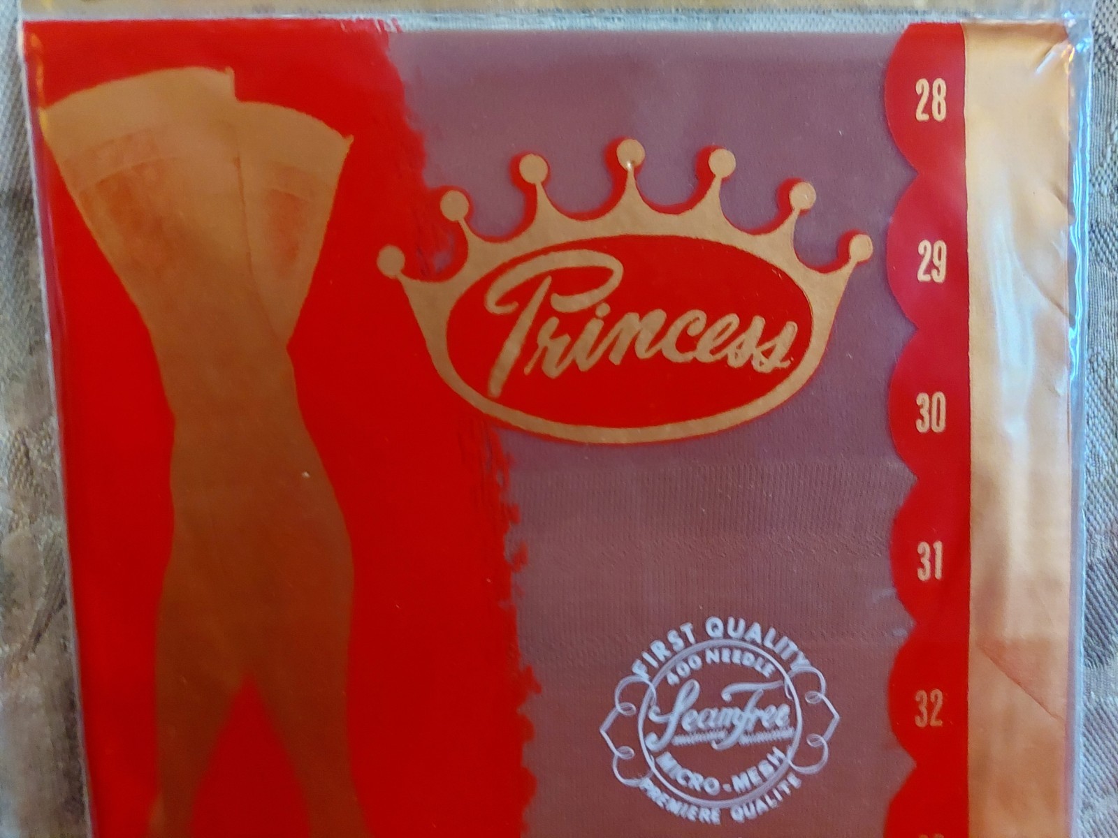 Vintage Pantyhose😎Rare Princess Stockings Color Suntan Size 11 BOTW1