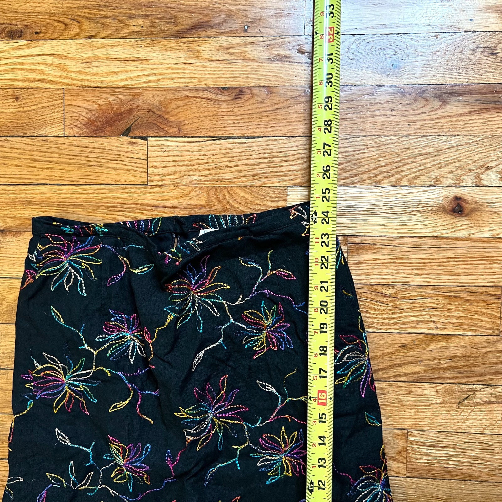 VTG Floral Skirt Suit 2-Piece Embroidered Floral Barry Bricken Sz XS No Tag