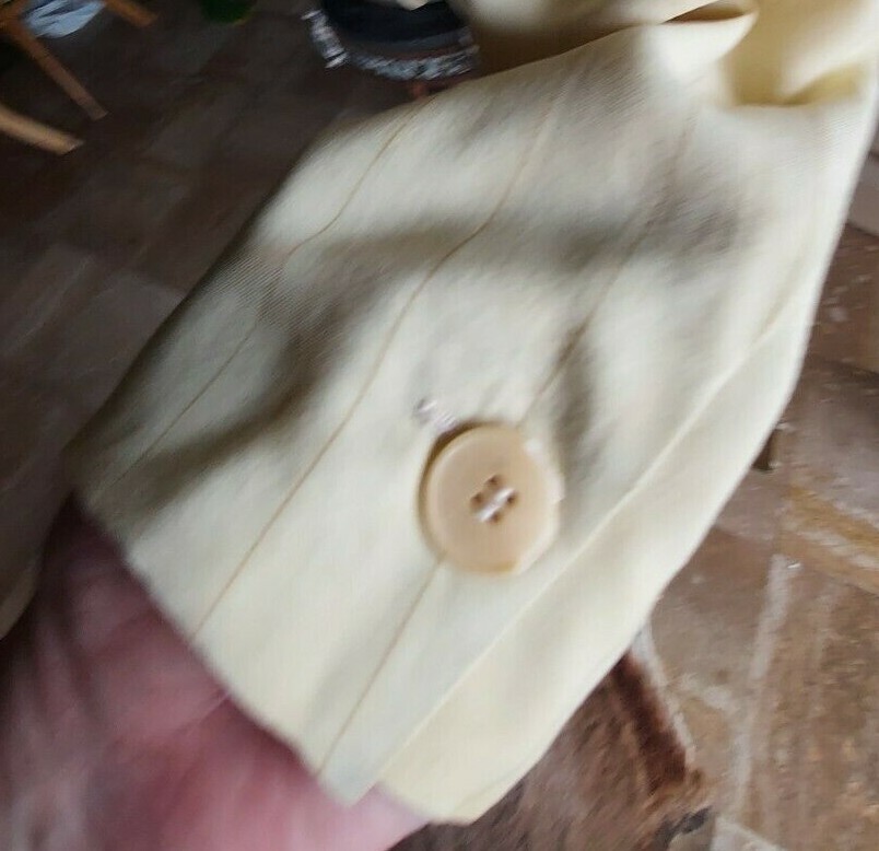 VTG Giorgio Armani Le Collezioni Italy sz 12 Beige cream pinstripe Blazer Jacket