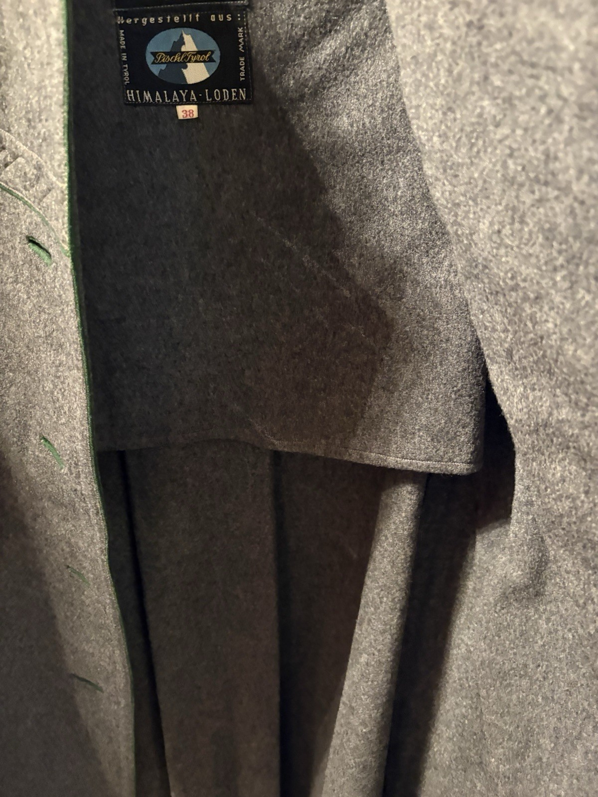 Vtg 80’s Women’s Lodenbaur Innsbruck-Tirol Loden Wool Dark Gray Coat Size 38
