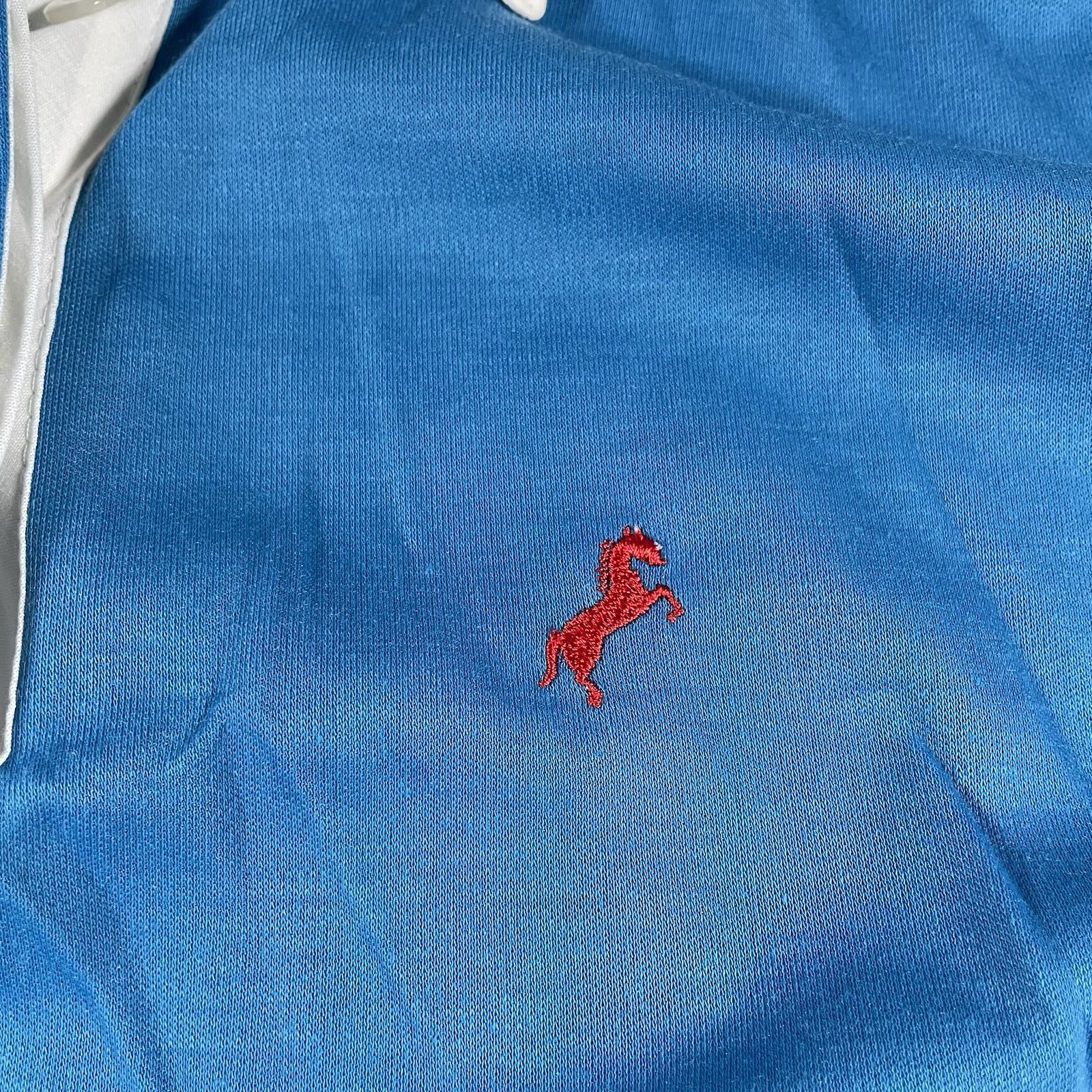 Vtg 70s Holiday Brand Womens Polo Shirt M Horse Graphic Logo Sears Sportswear