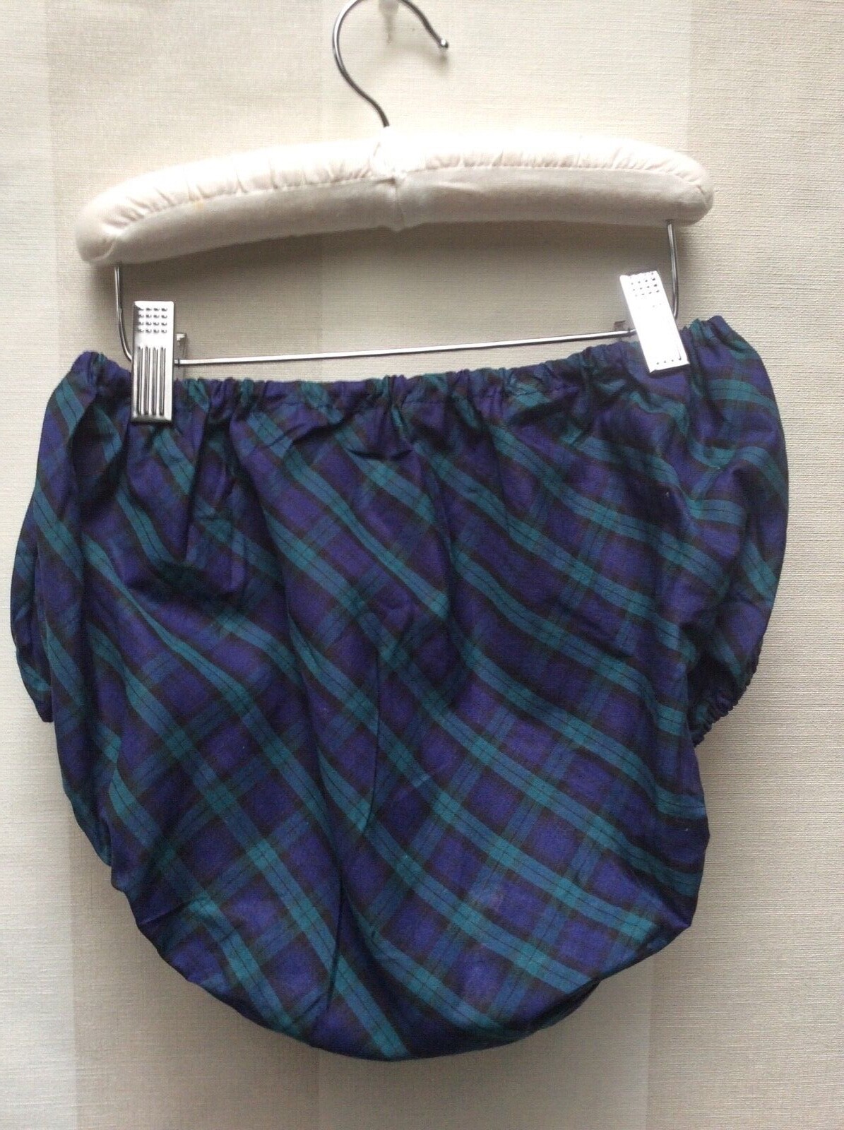 Vintage 60s Tartan Lingerie Set Made in Holland. Underskirt and Brief. Size M-L.