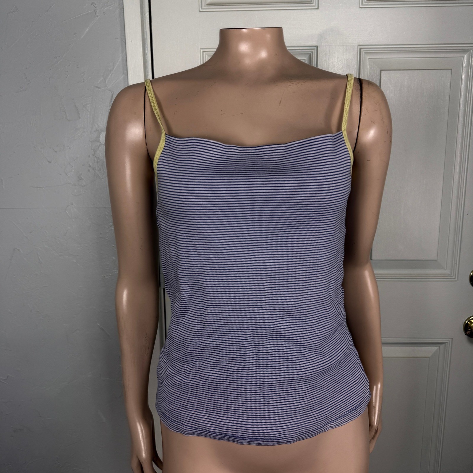 Vintage Y2K Gap Shirt Medium Striped Tank top Cotton Thick Knit DD30