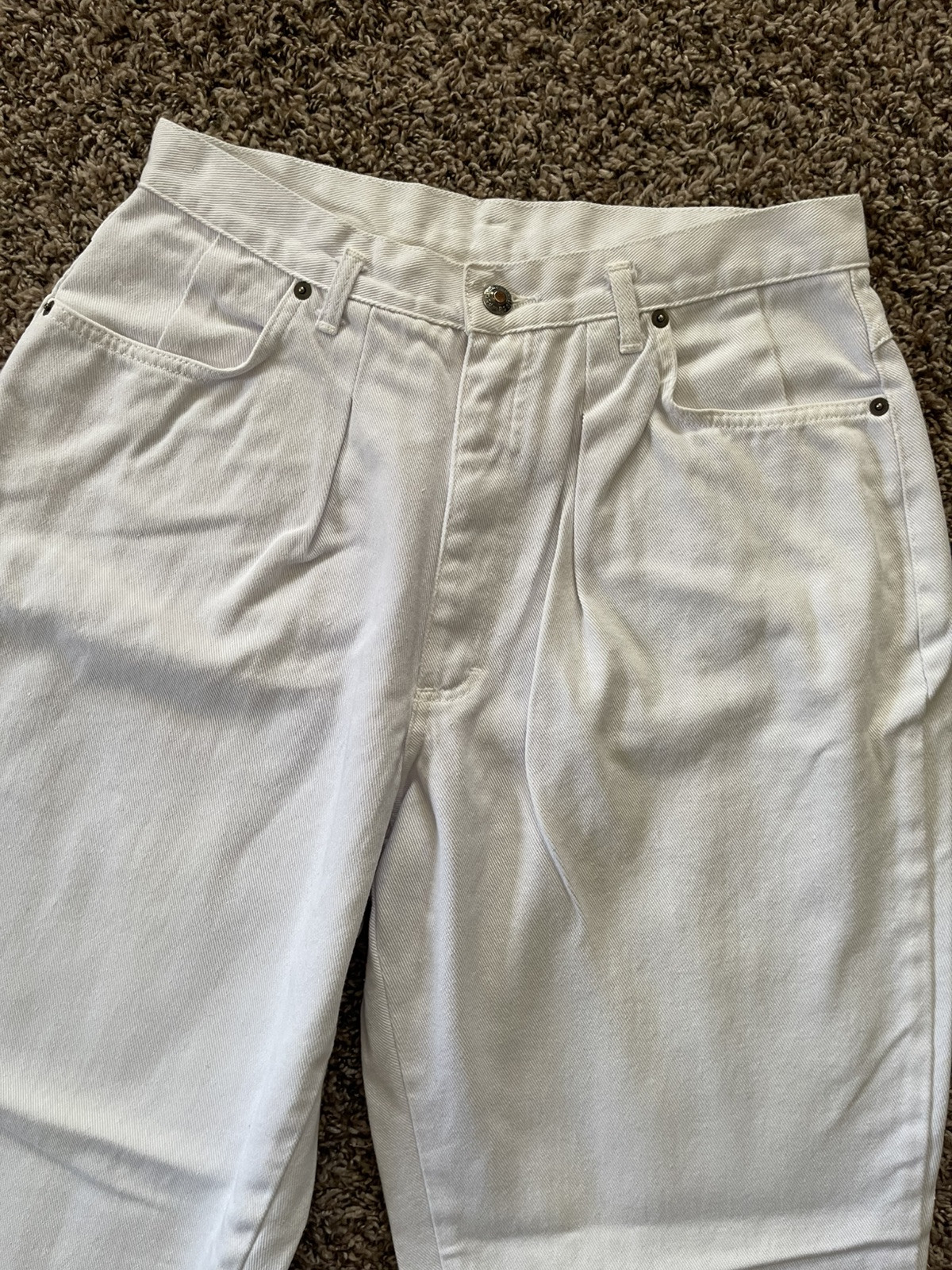 Vintage Gitano White Taper Barrel Mom Pants Size 16 Short 28 29