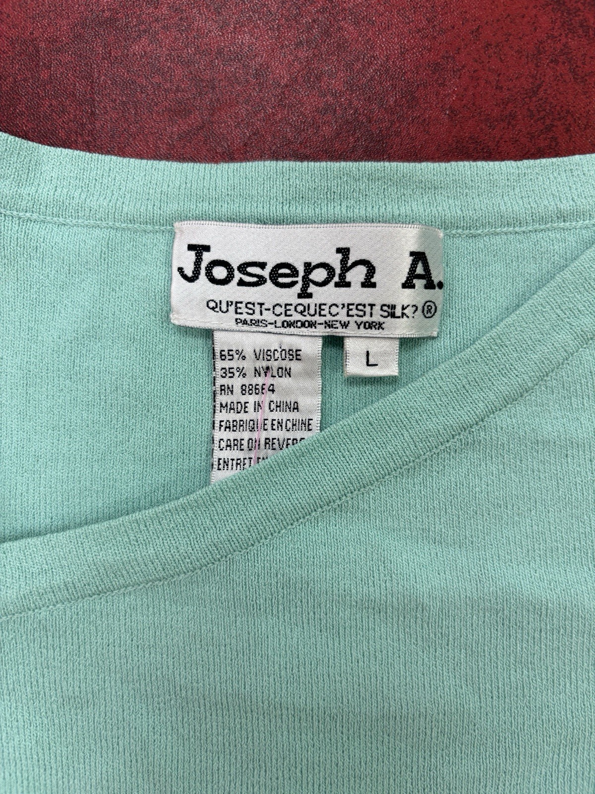 Vintage Joseph A Paris London New York Top Baby Blue W/silver Buckle Sz M