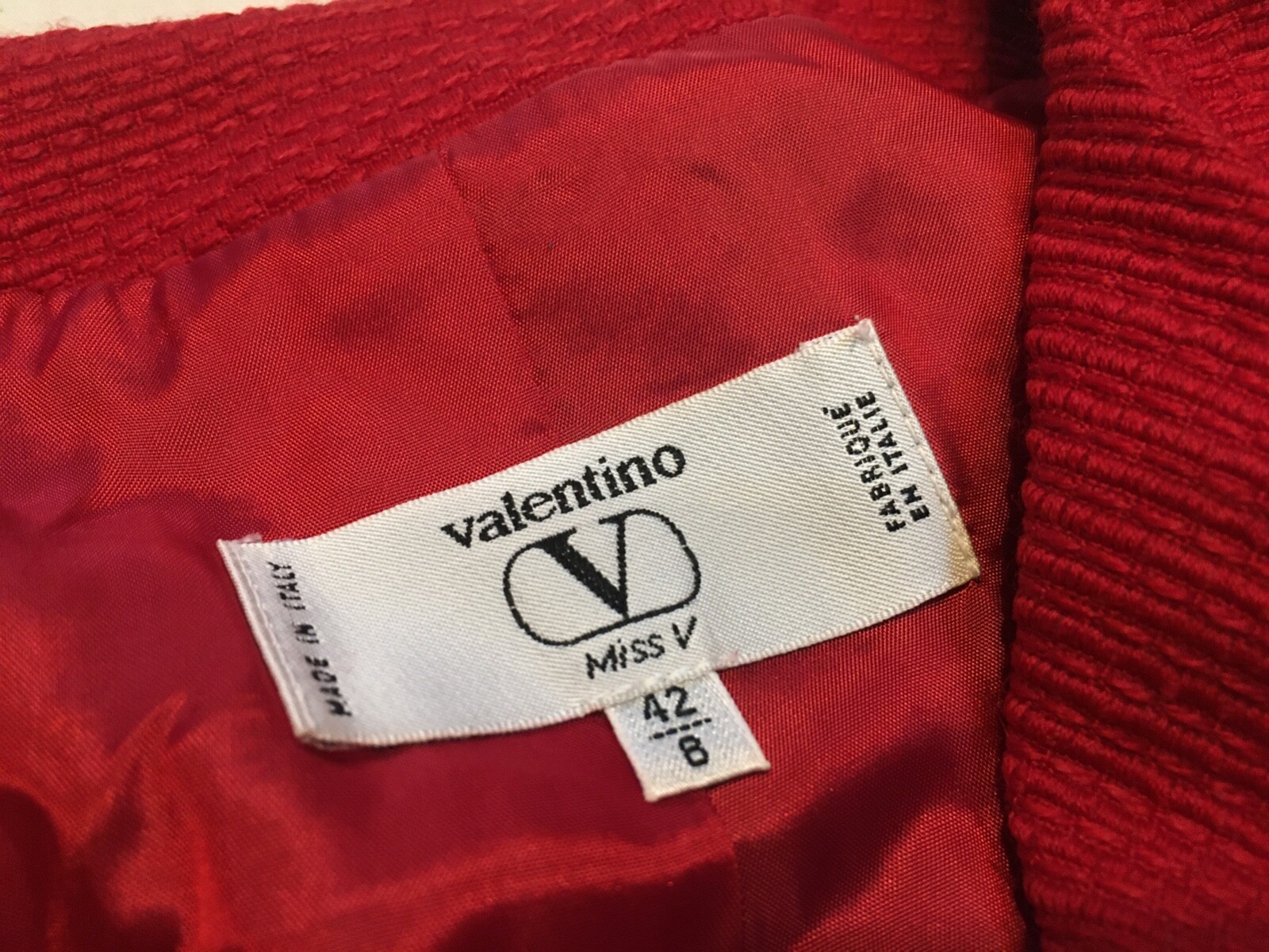VALENTINO MISS V COM.TO WOMENS VINTAGE WOOL SILK SKIRT JACKET SIZE 42 C. 7546 ITALY