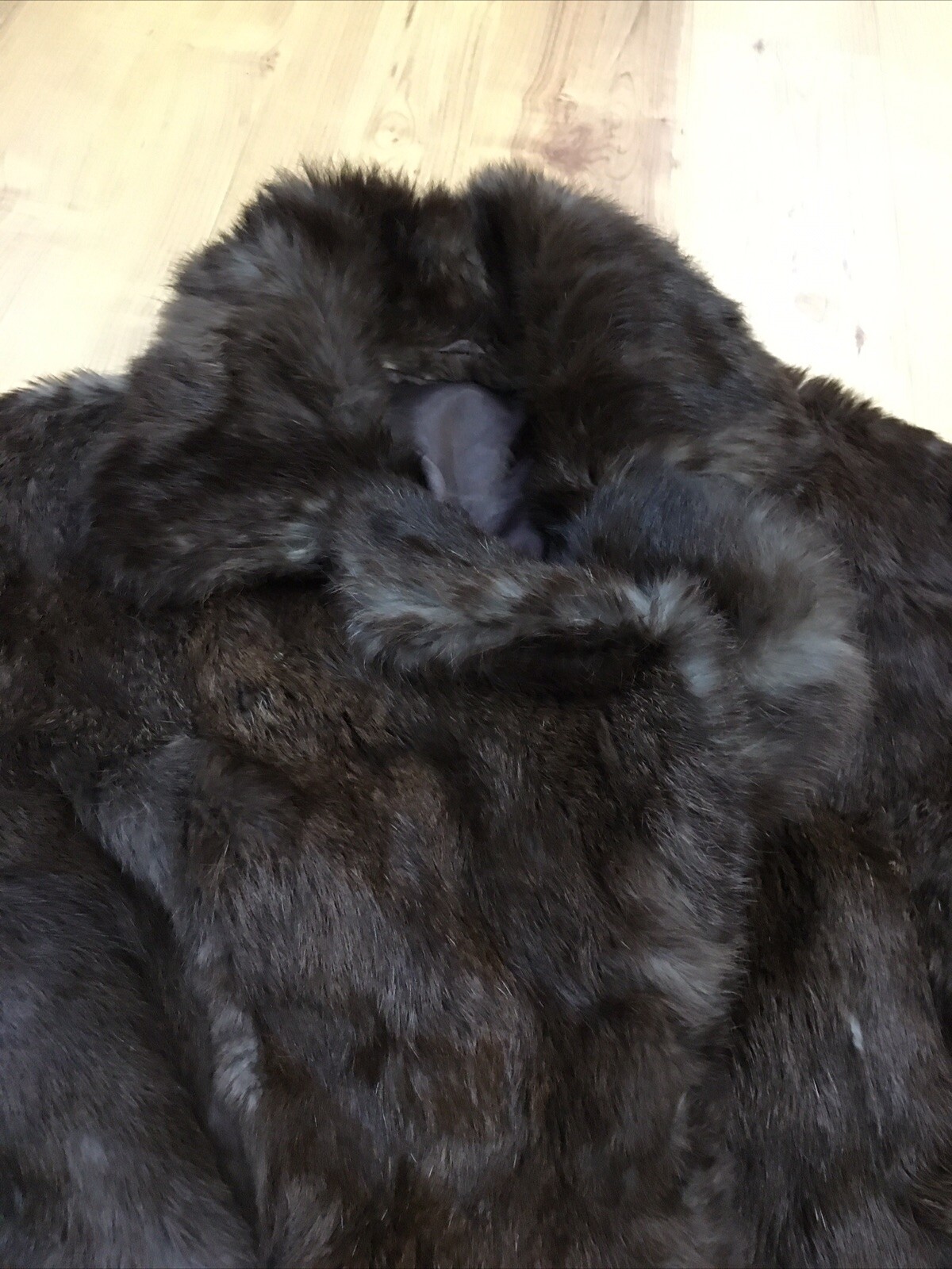 VTG 1970s Ladies Genuine Brown Real Coney Rabbit? Fur Winter Coat Size 16