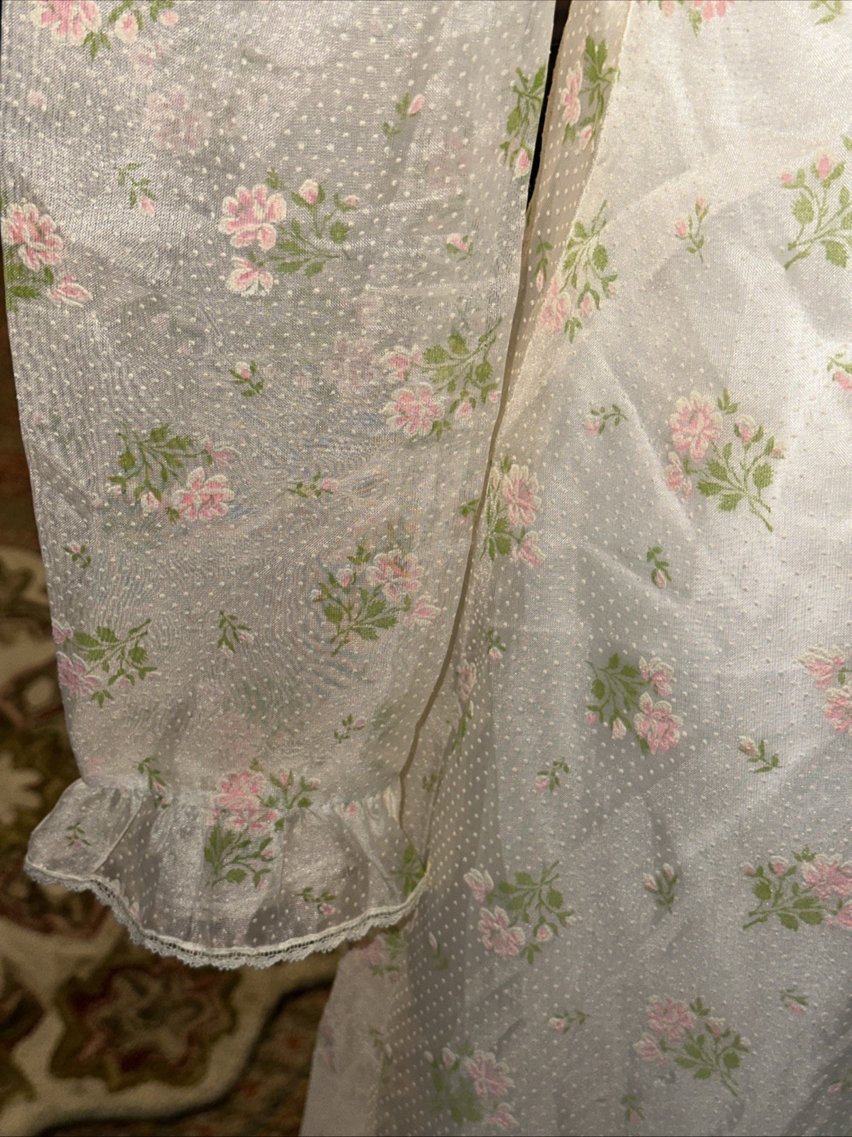 Vtg XS/S Hippie Flower Child Prairie Floral Dress
