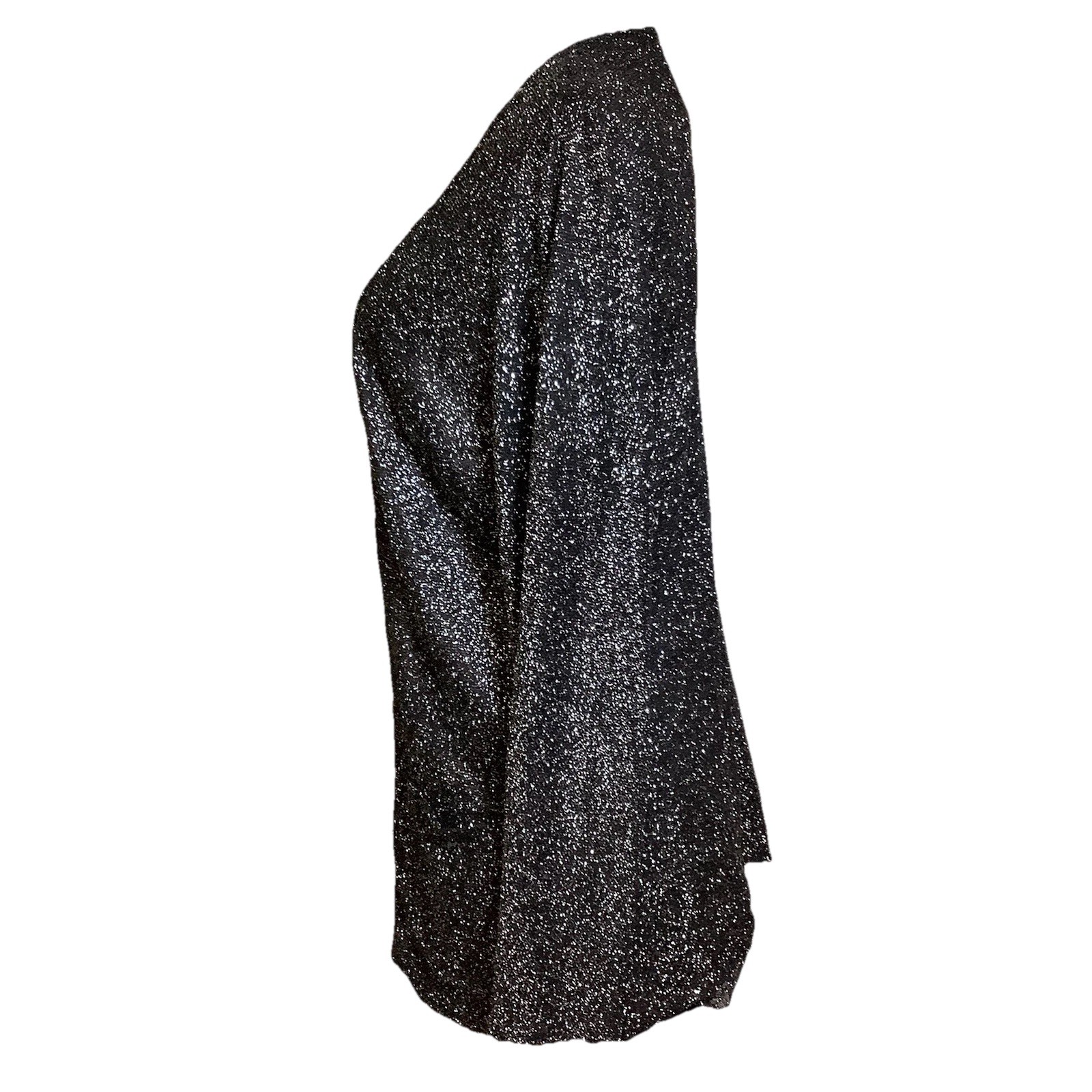 VTG 70’s BLACK & SILVER LUREX SPARKLING METALLIC JACKET HOLIDAYS PARTY